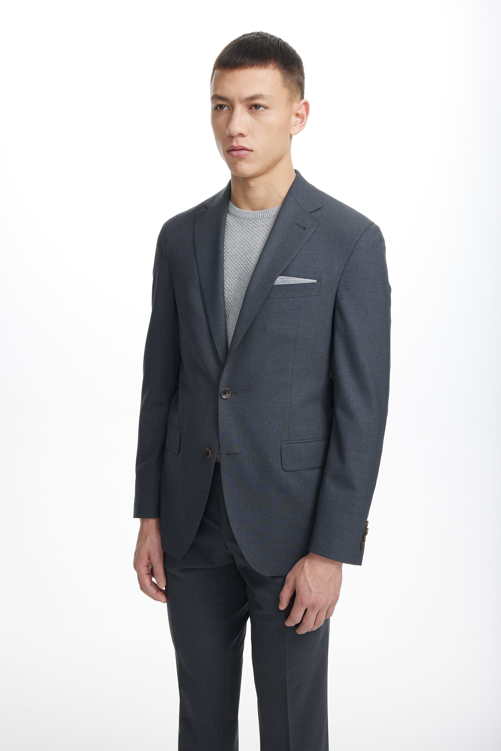 Alt view 1 Dean Solid Wool Stretch Suit in Charcoal