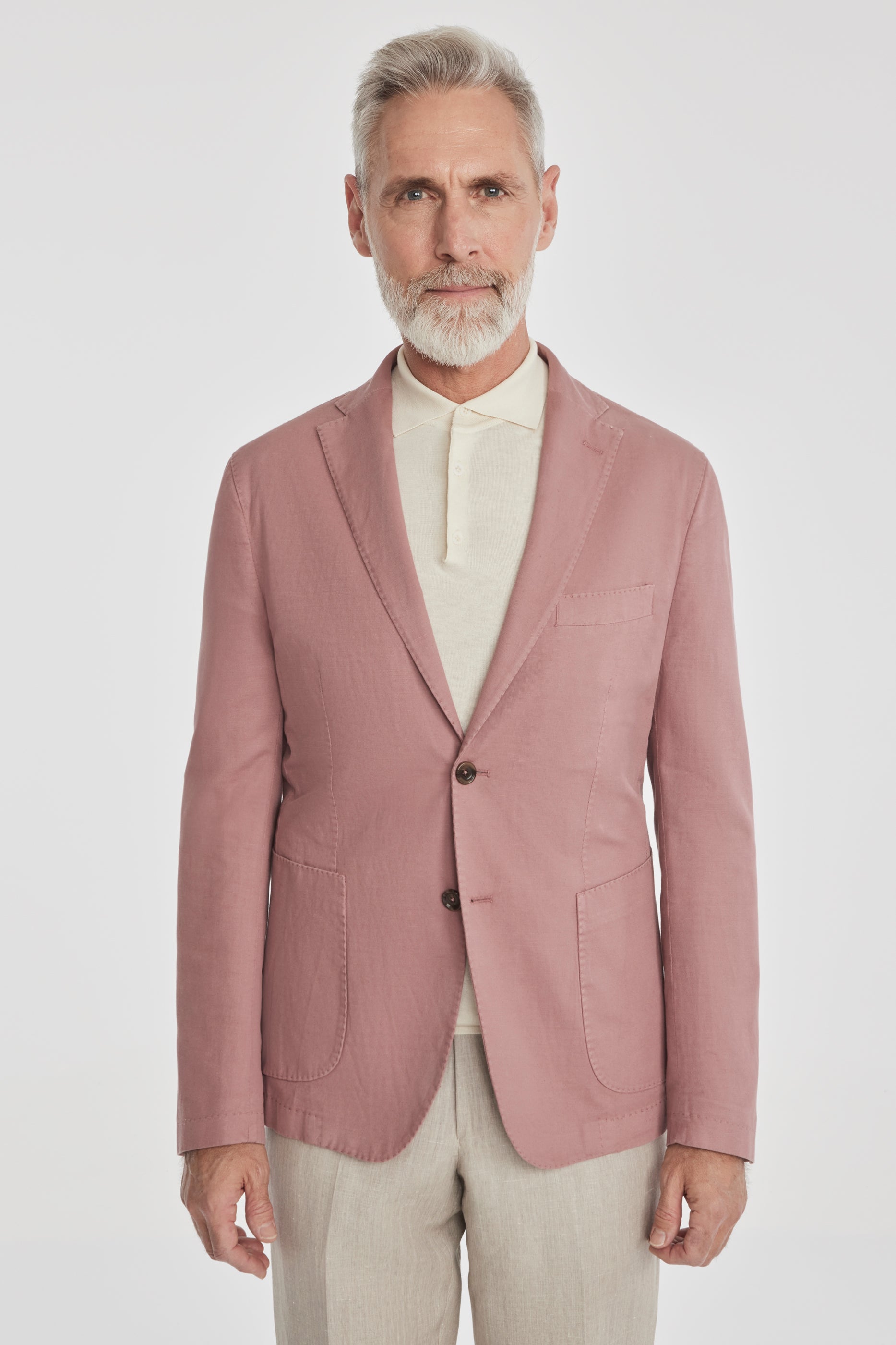 Alt view 1 Eaton Cotton and Linen Blazer in Coral Rose