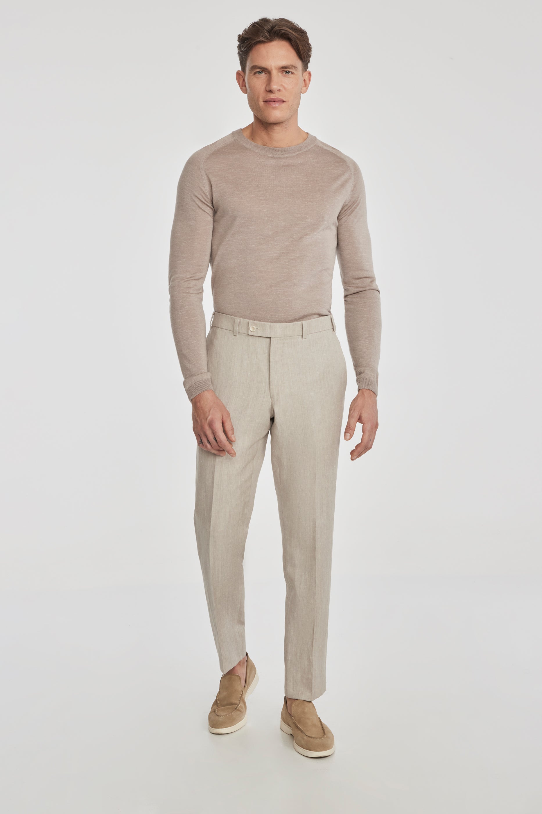 Alt view 2 Pablo Wool and Linen Tailored Trouser in Tan