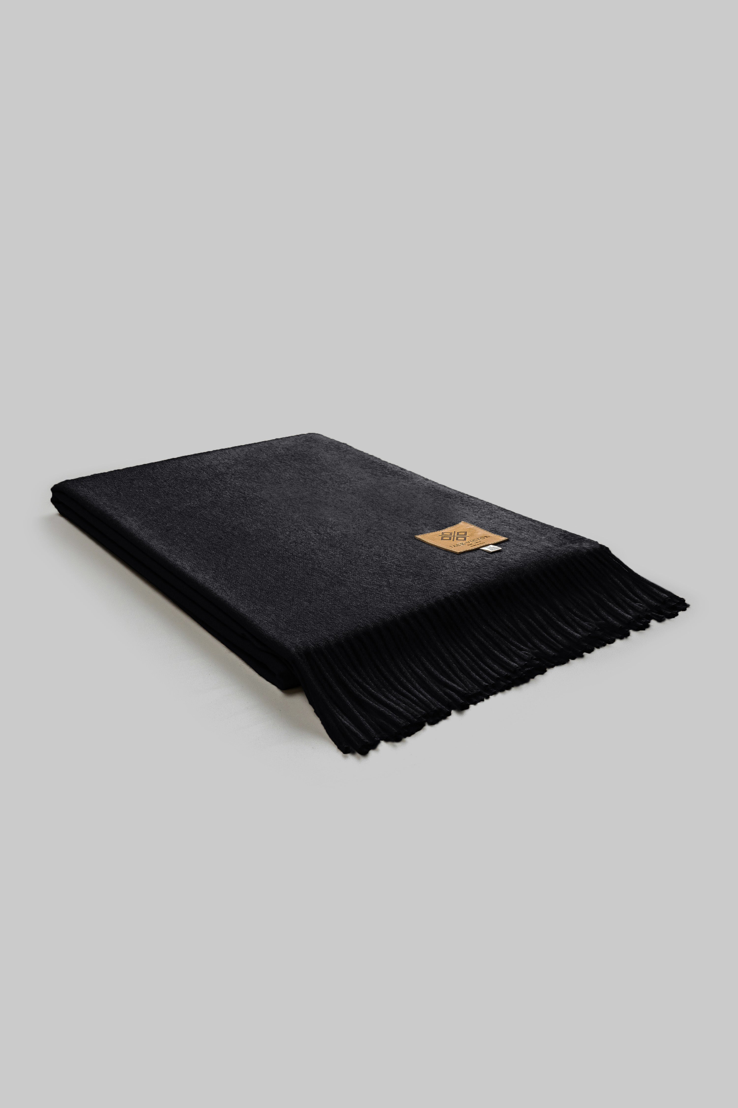 Black Cashmere Plain Throw