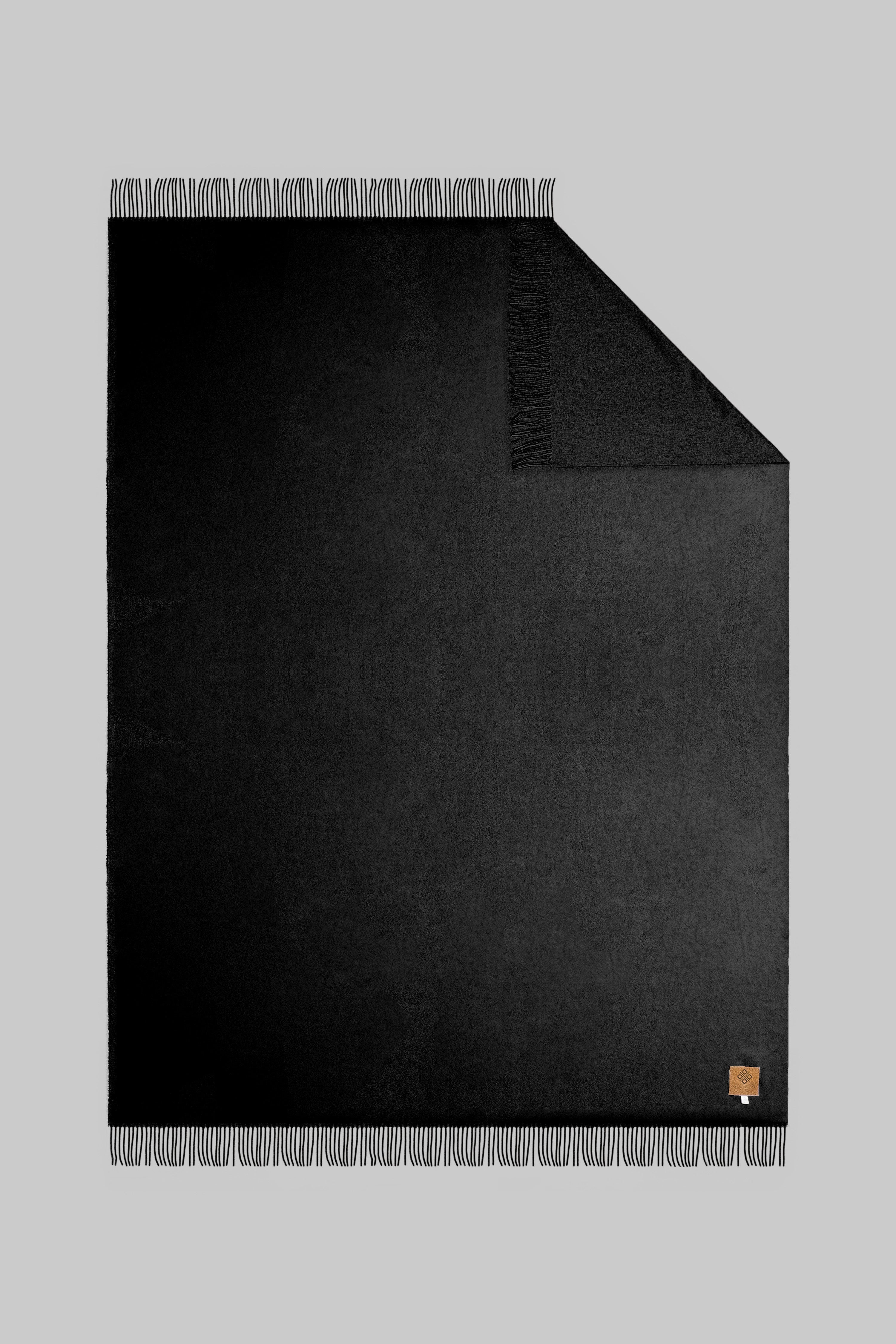 Black Cashmere Plain Throw