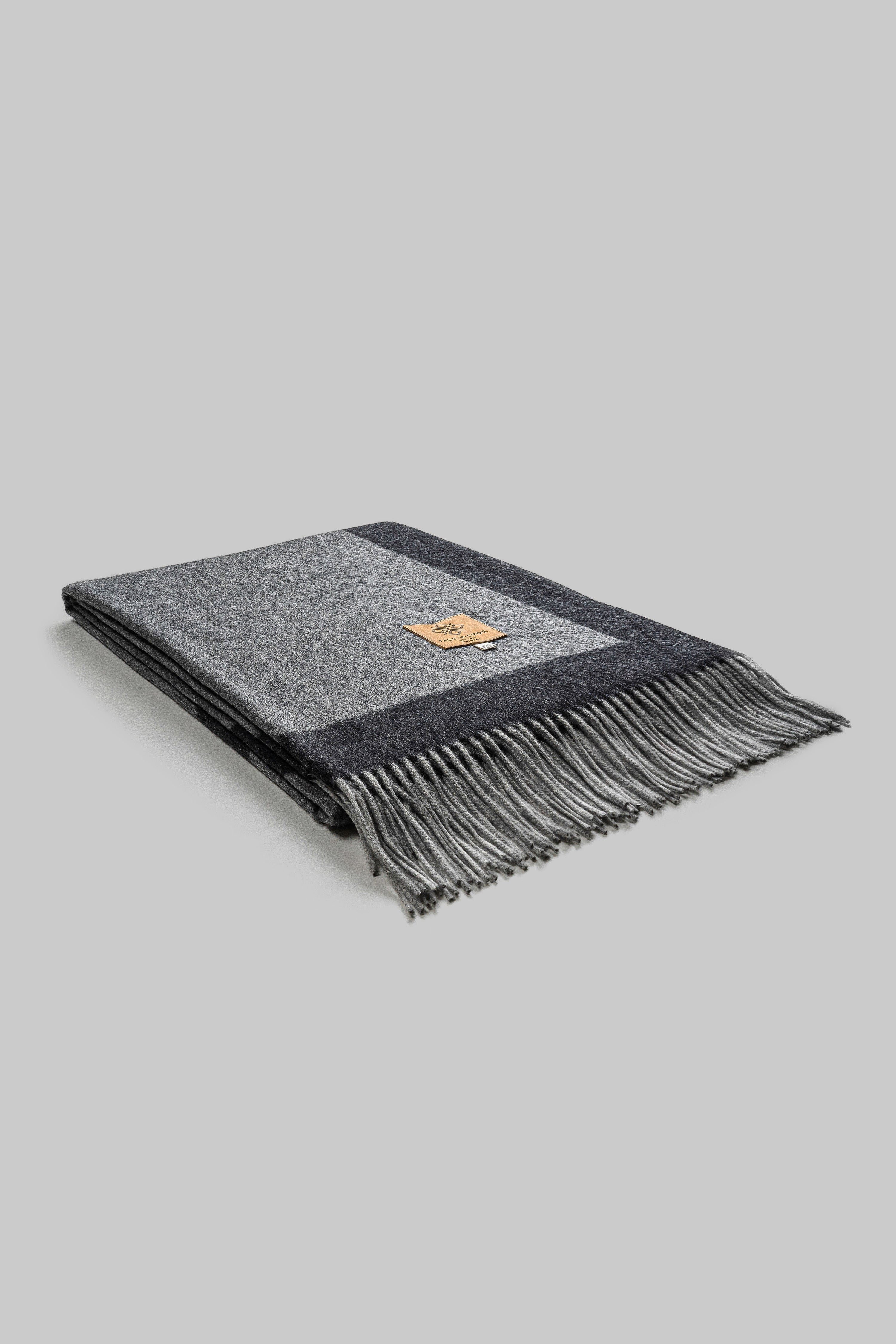 Black Cashmere Monogram Throw