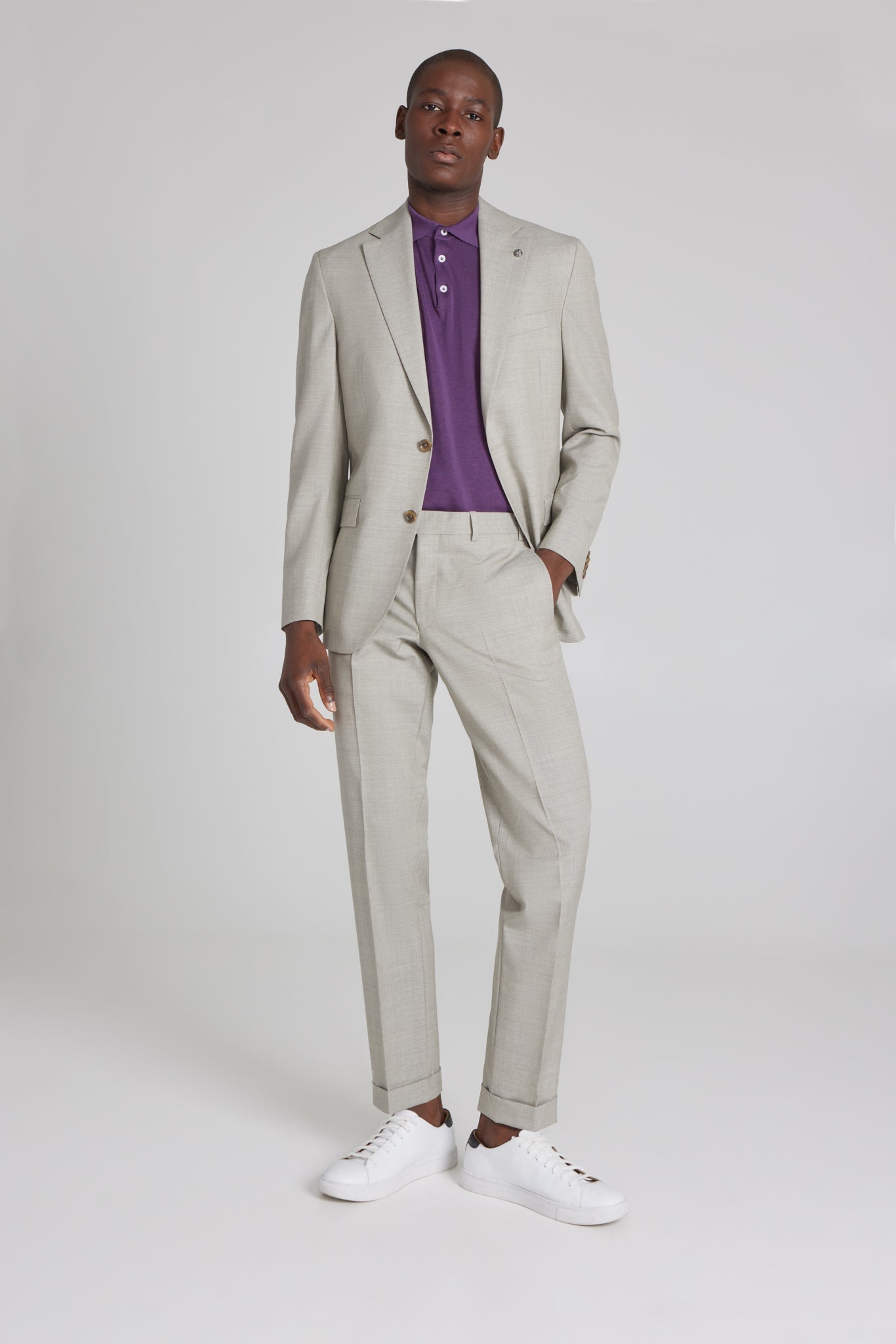 Alt view Midland Solid Wool Suit in Taupe
