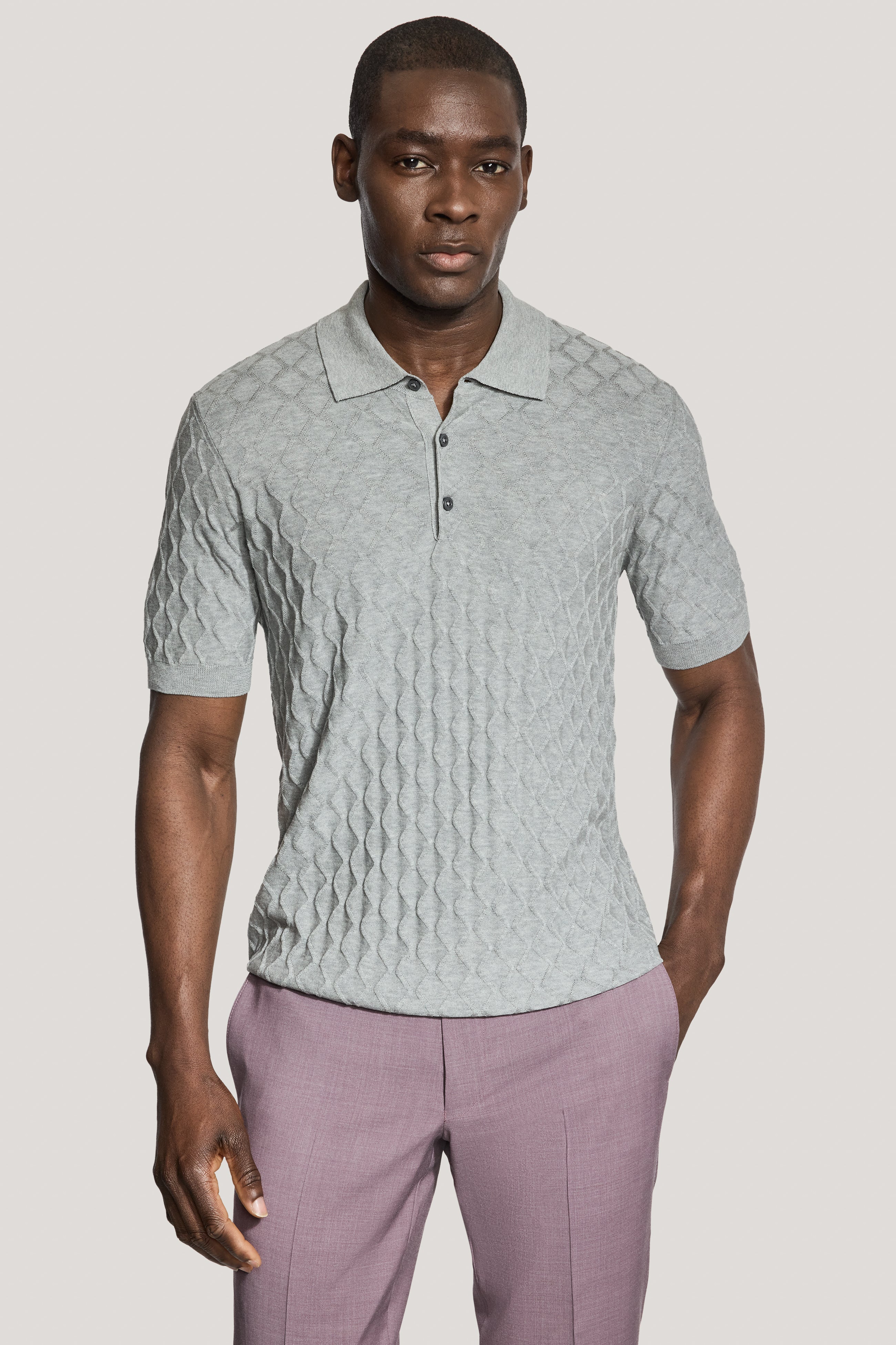 Dylan Grey Textured Polo – Jack Victor