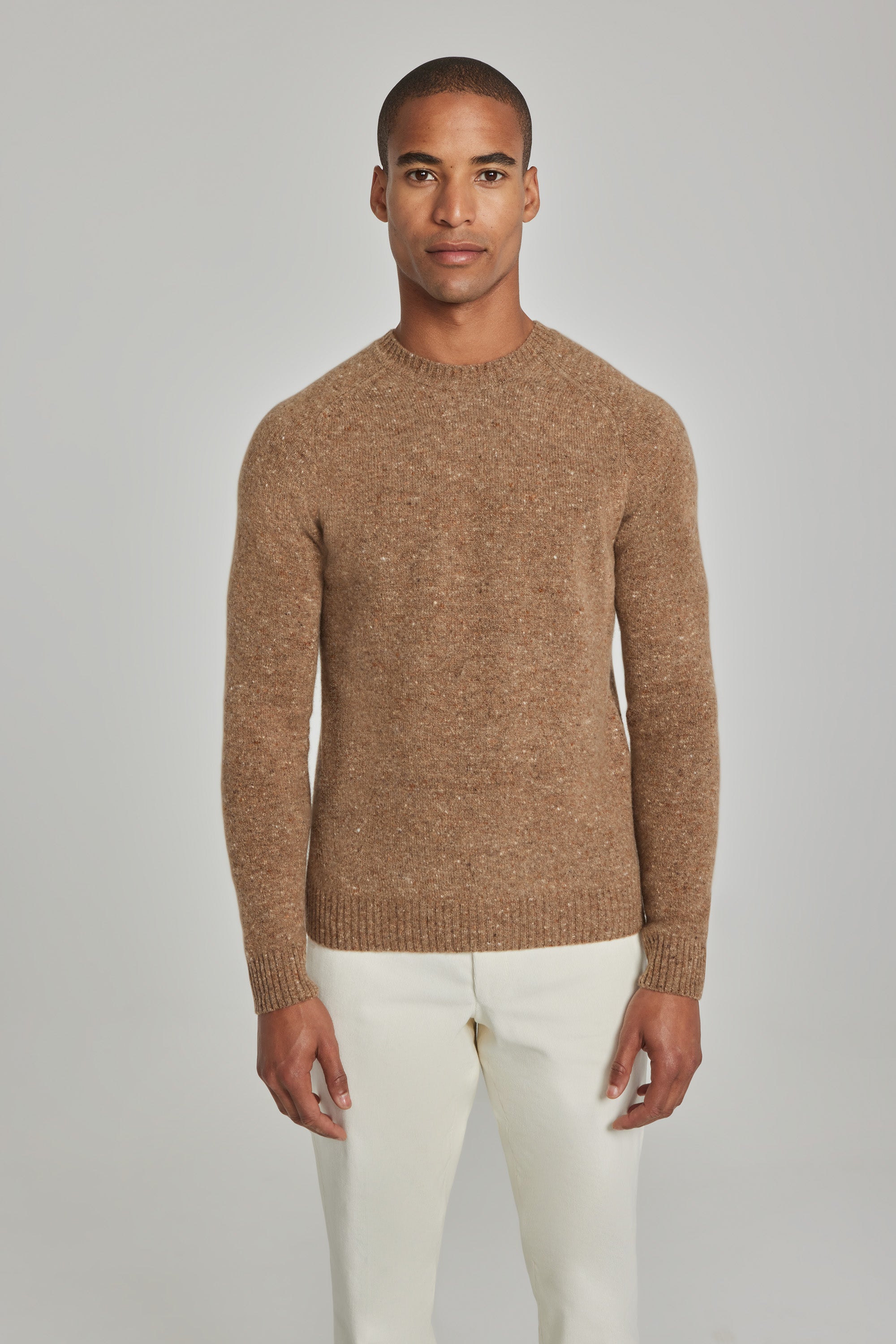 Alt view Canora Donegal Lambswool and Cashmere Crew Neck in Camel