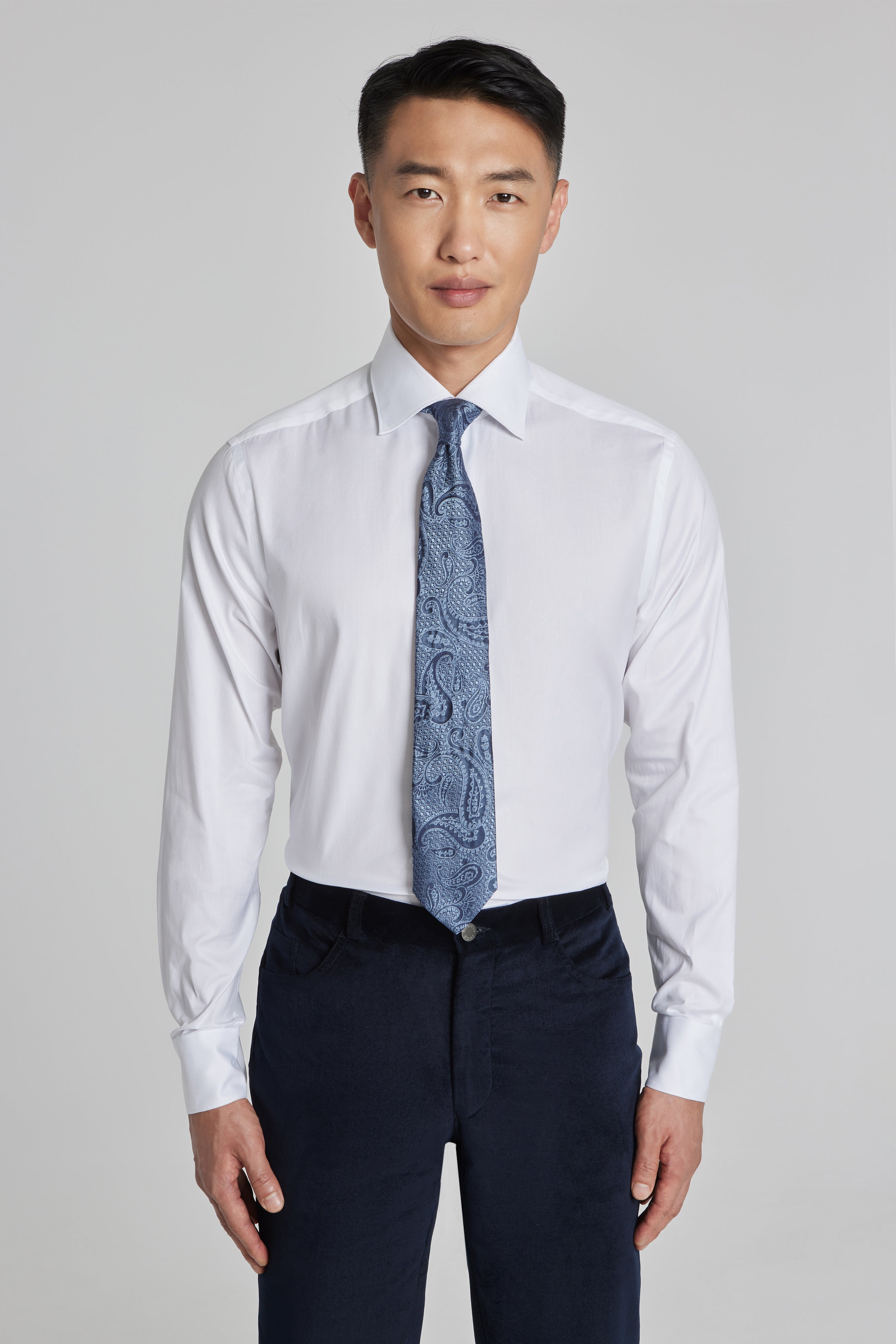 Blue Paisley Woven Tie