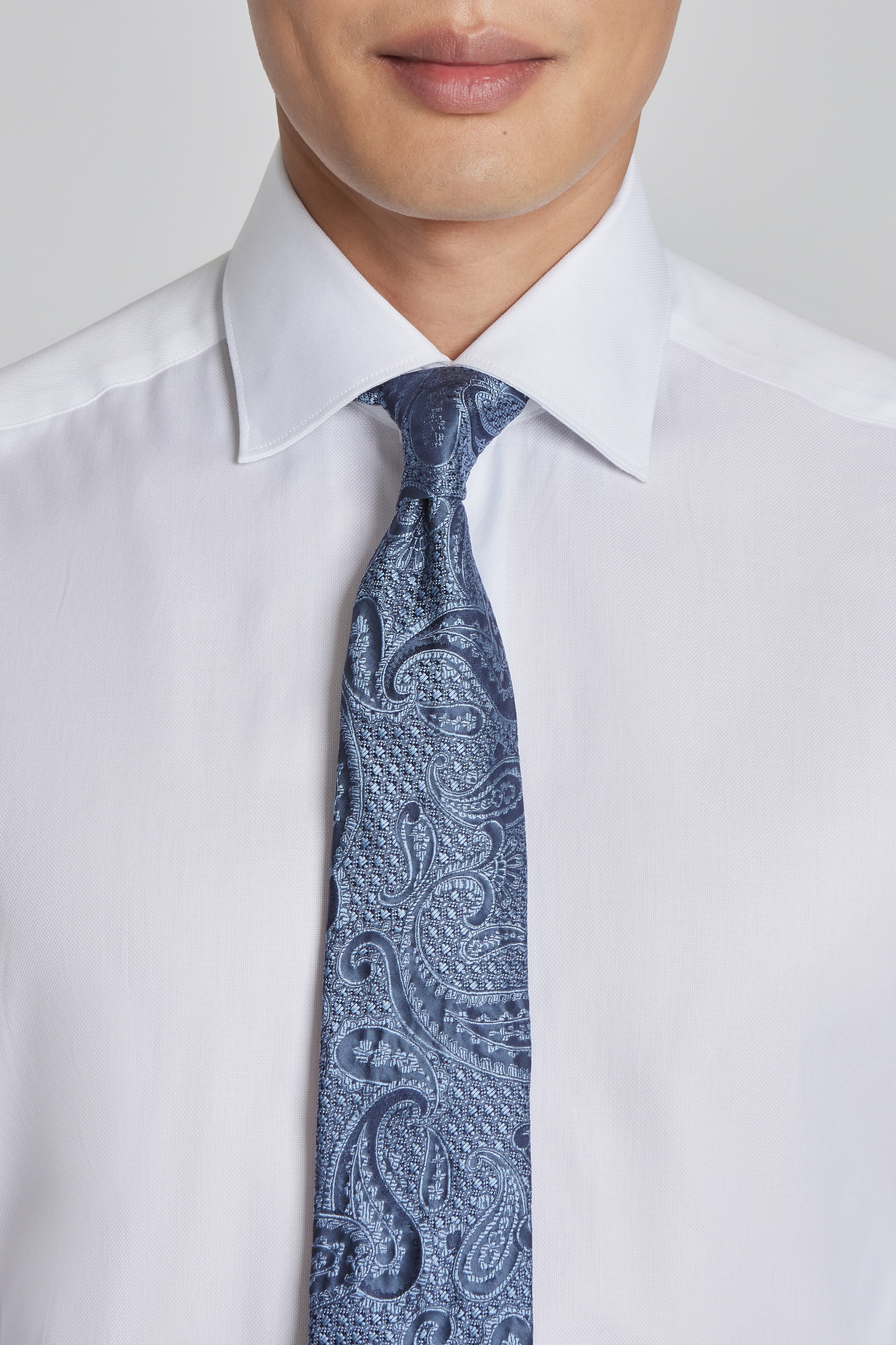Blue Paisley Woven Tie