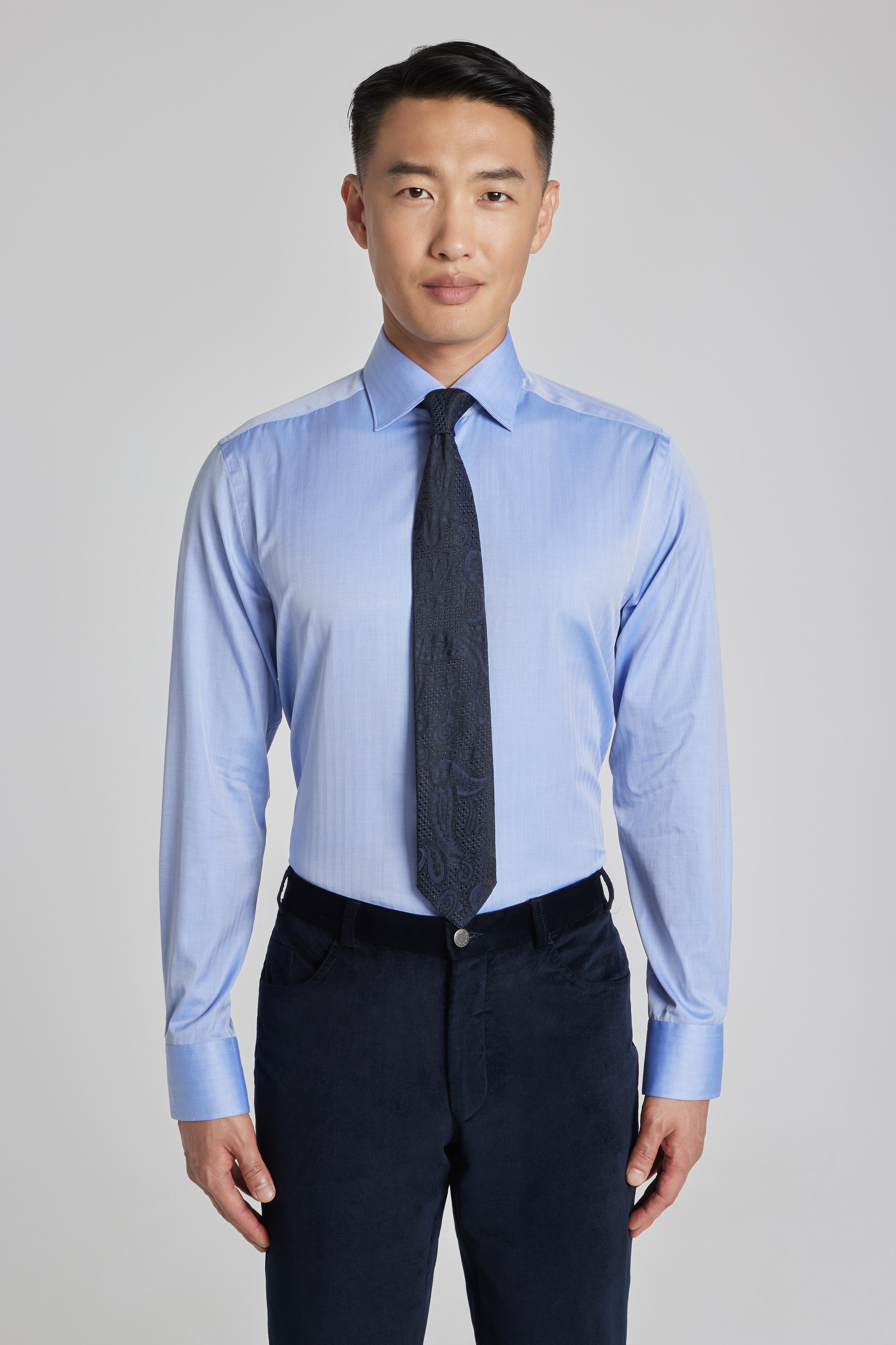 Navy Paisley Woven Tie