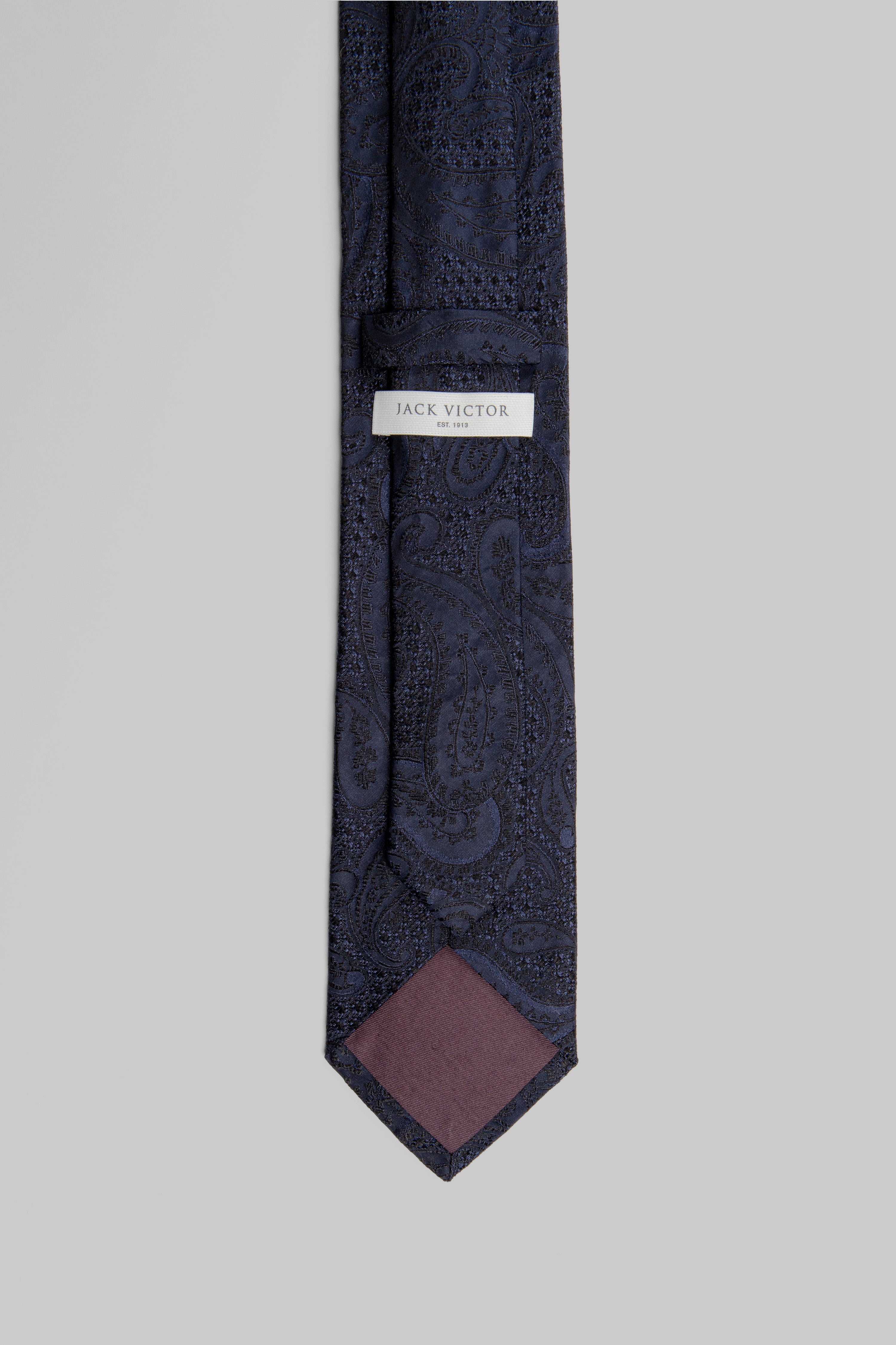Navy Paisley Woven Tie