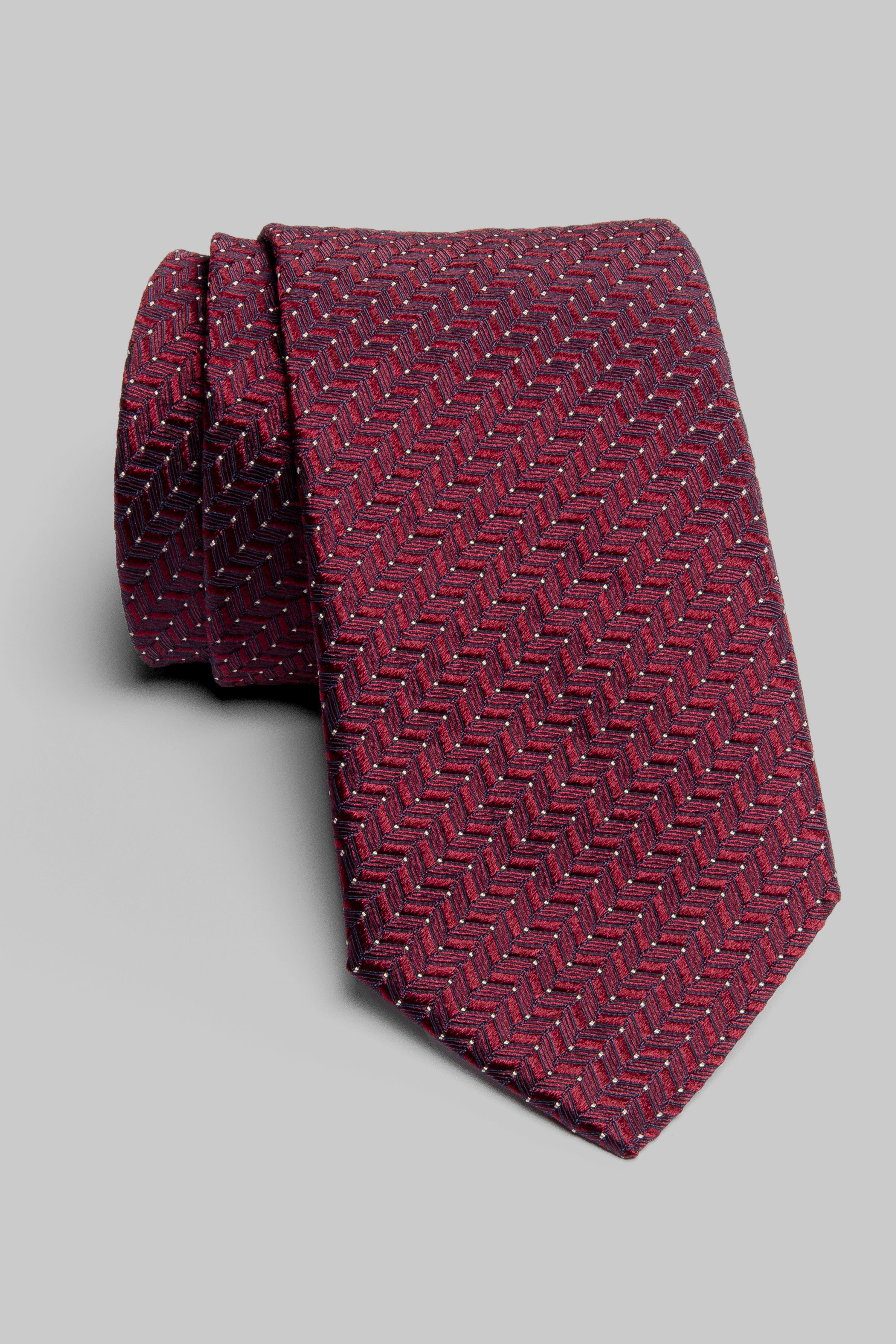 Burgundy Chevron Woven Tie