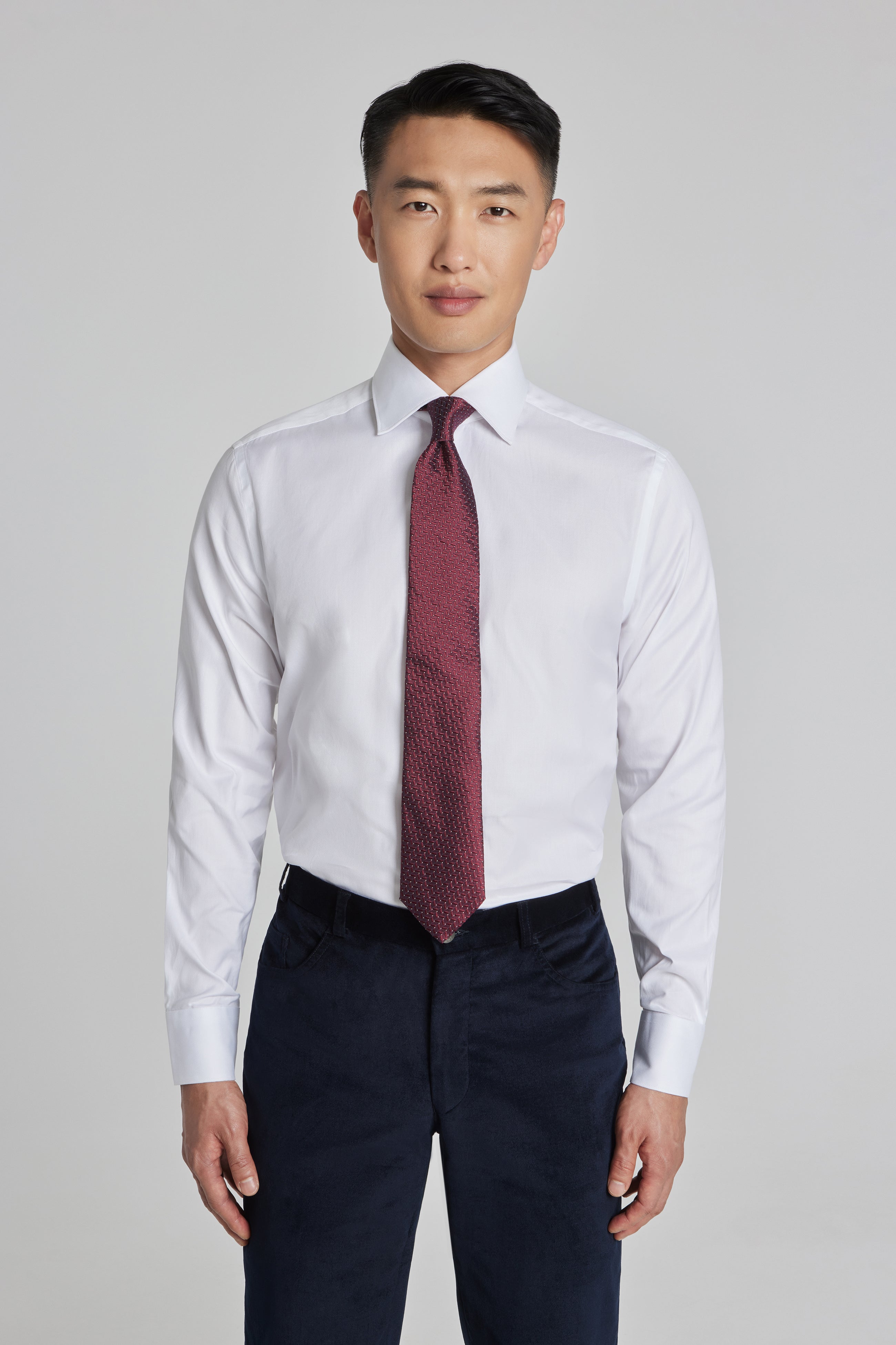 Burgundy Chevron Woven Tie