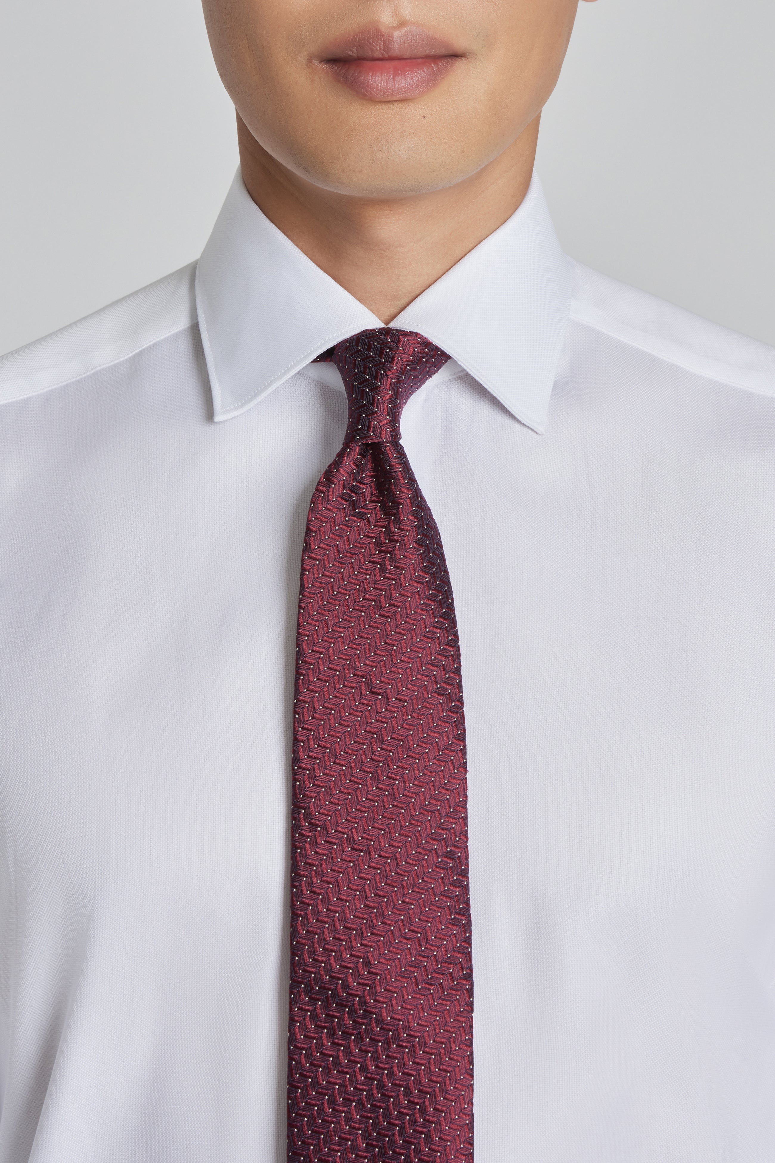 Burgundy Chevron Woven Tie