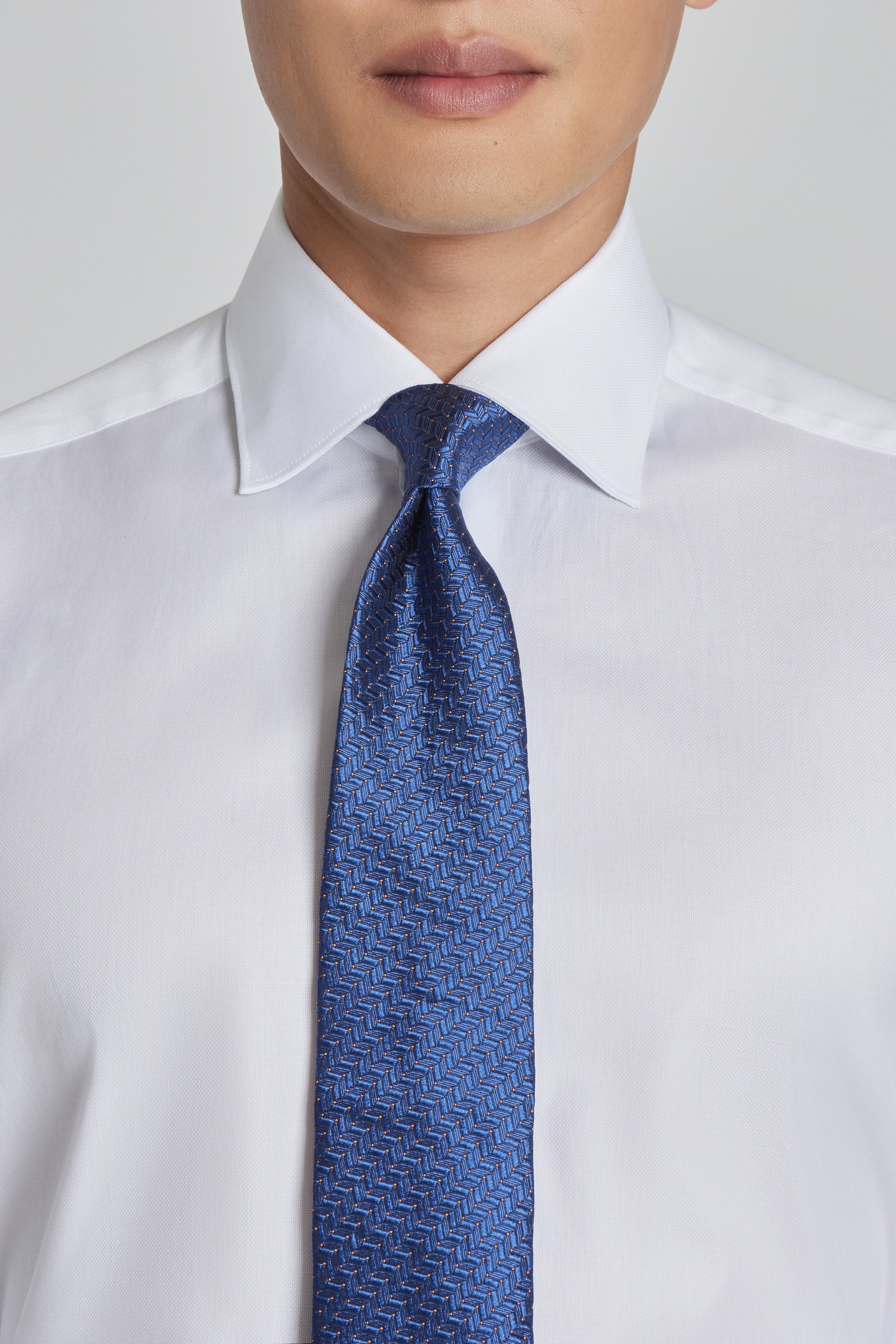 Navy Chevron Woven Tie