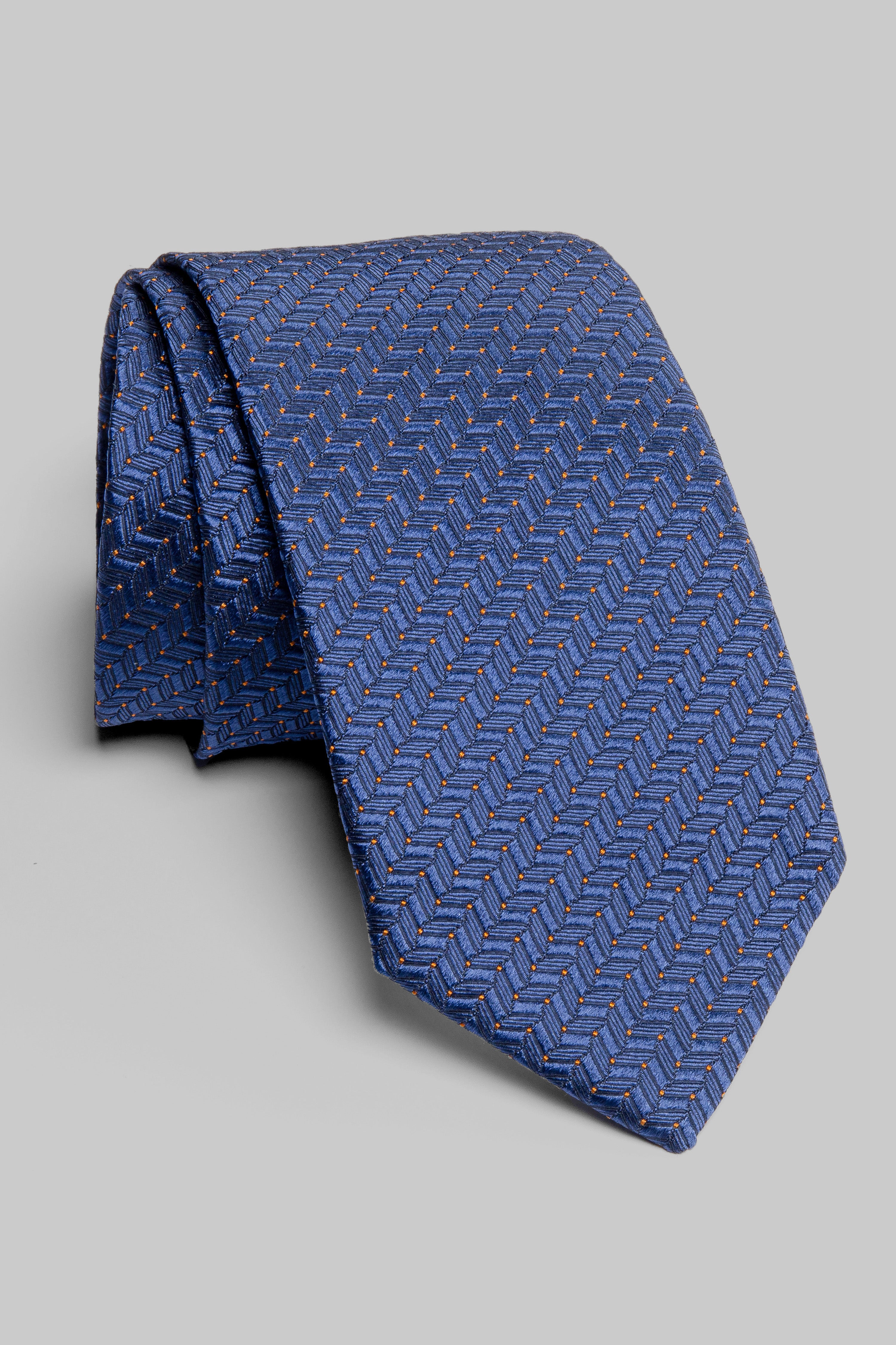 Navy Chevron Woven Tie
