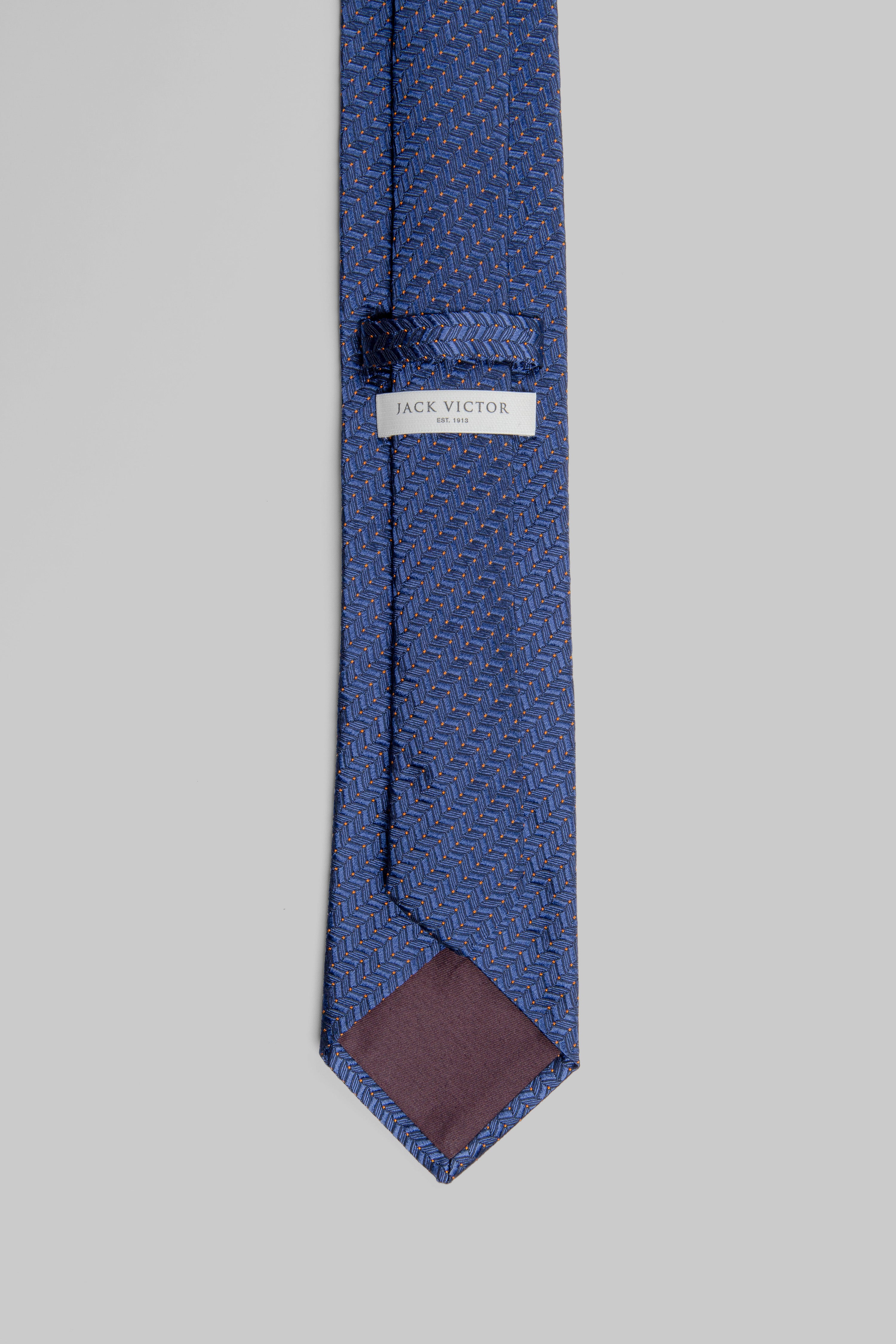 Navy Chevron Woven Tie