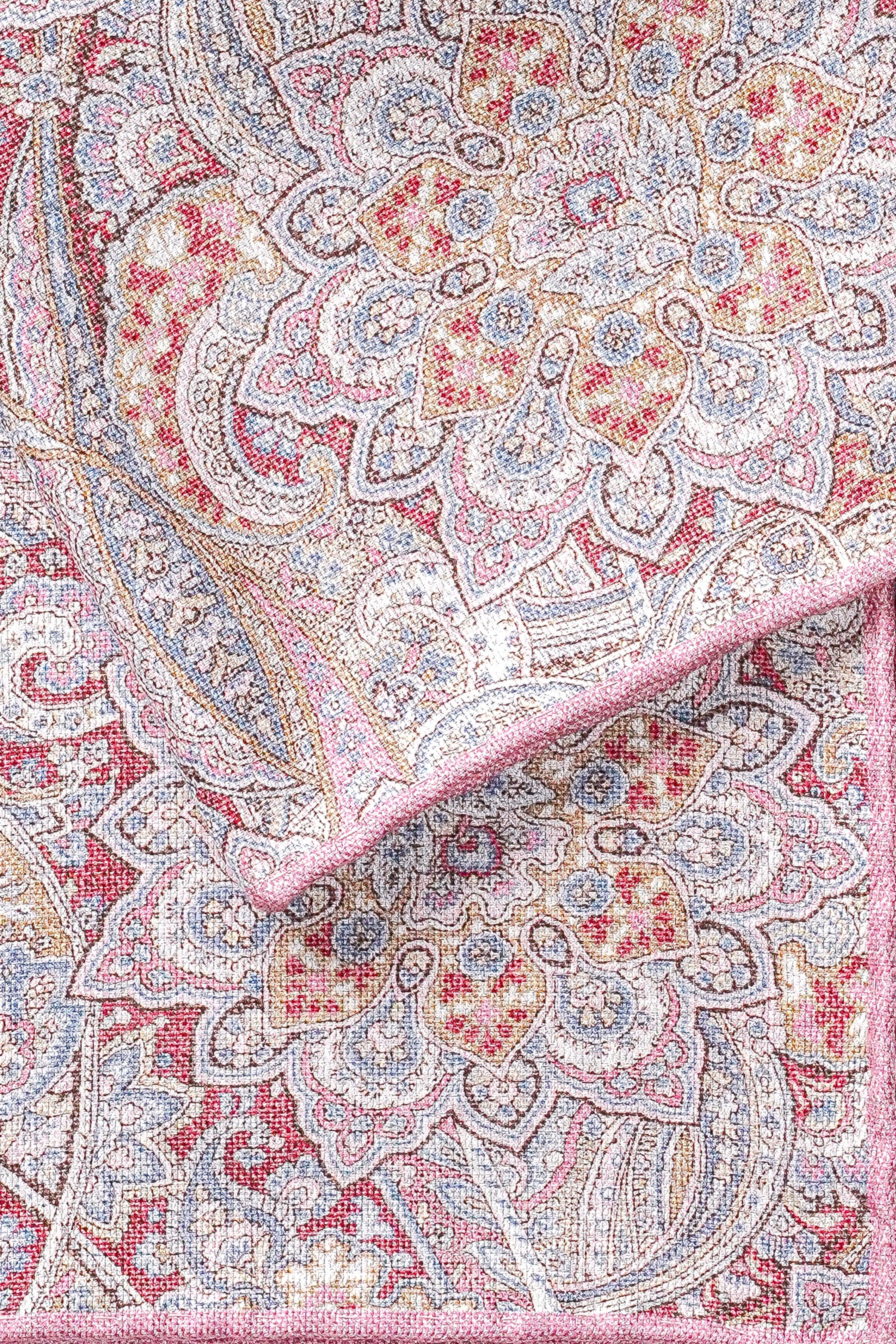 Alt view 2 Silk Paisley Pocket Square in Pink