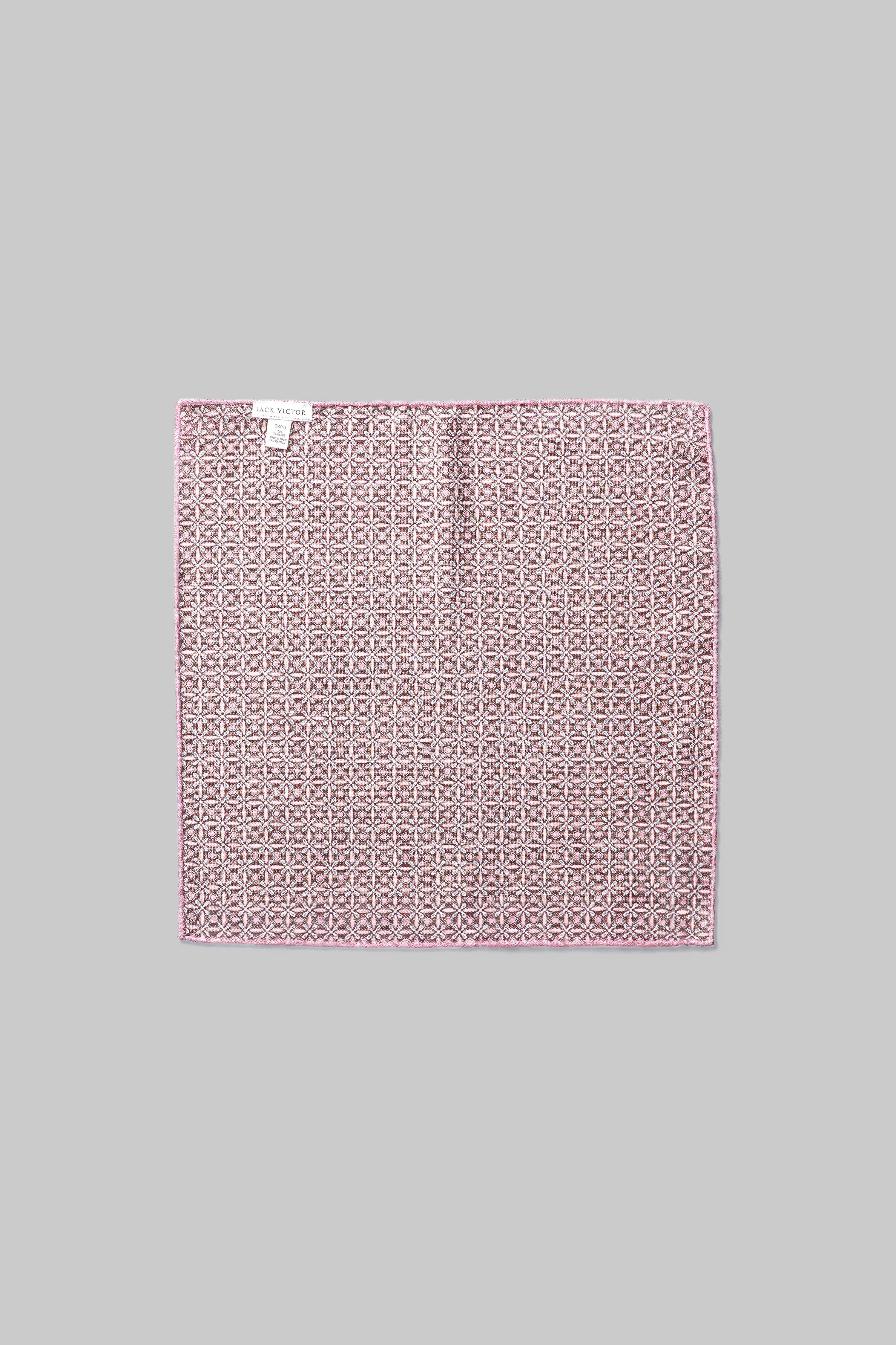 Alt view 1 Silk Paisley Pocket Square in Pink