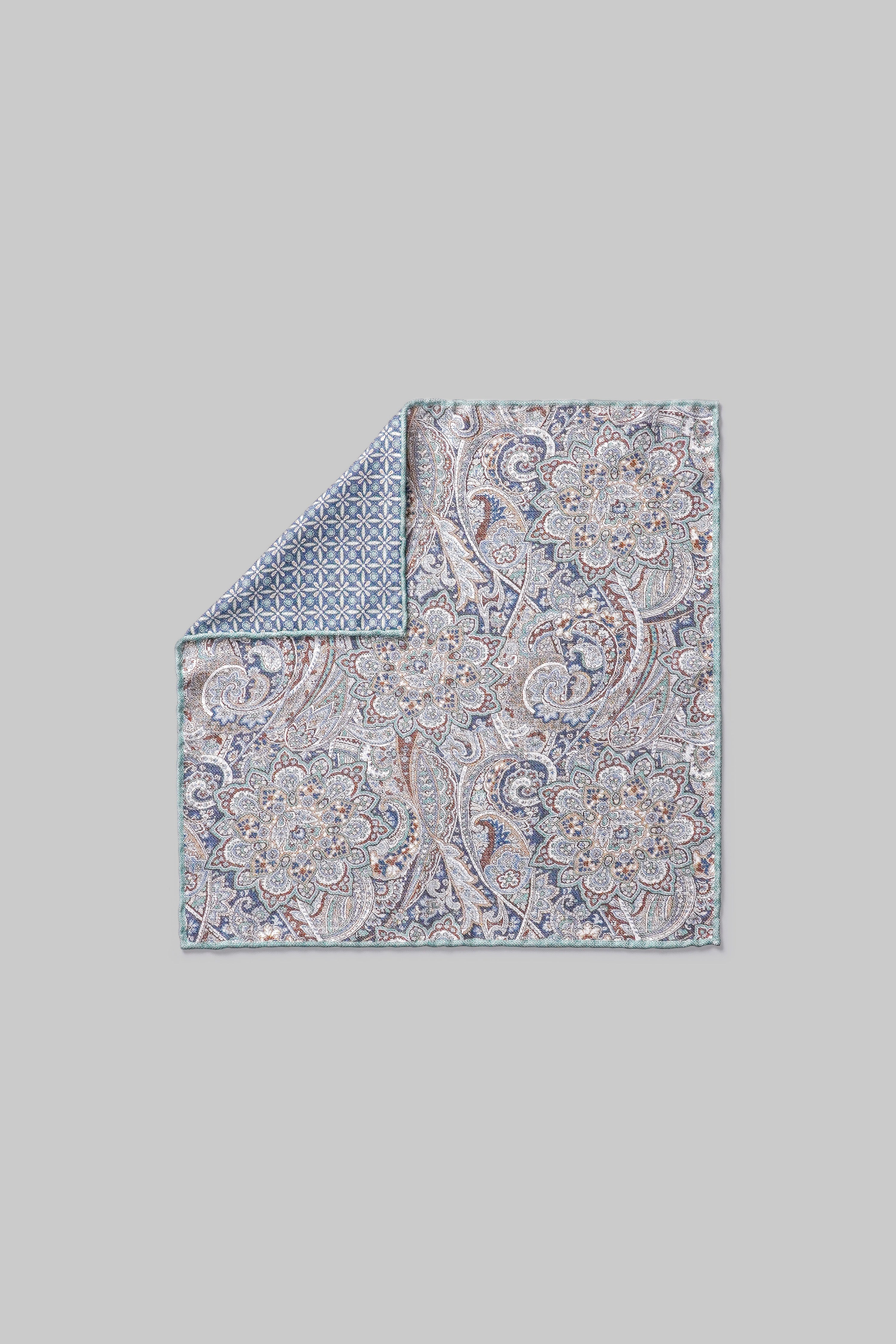 Alt view Silk Paisley Pocket Square in Sage