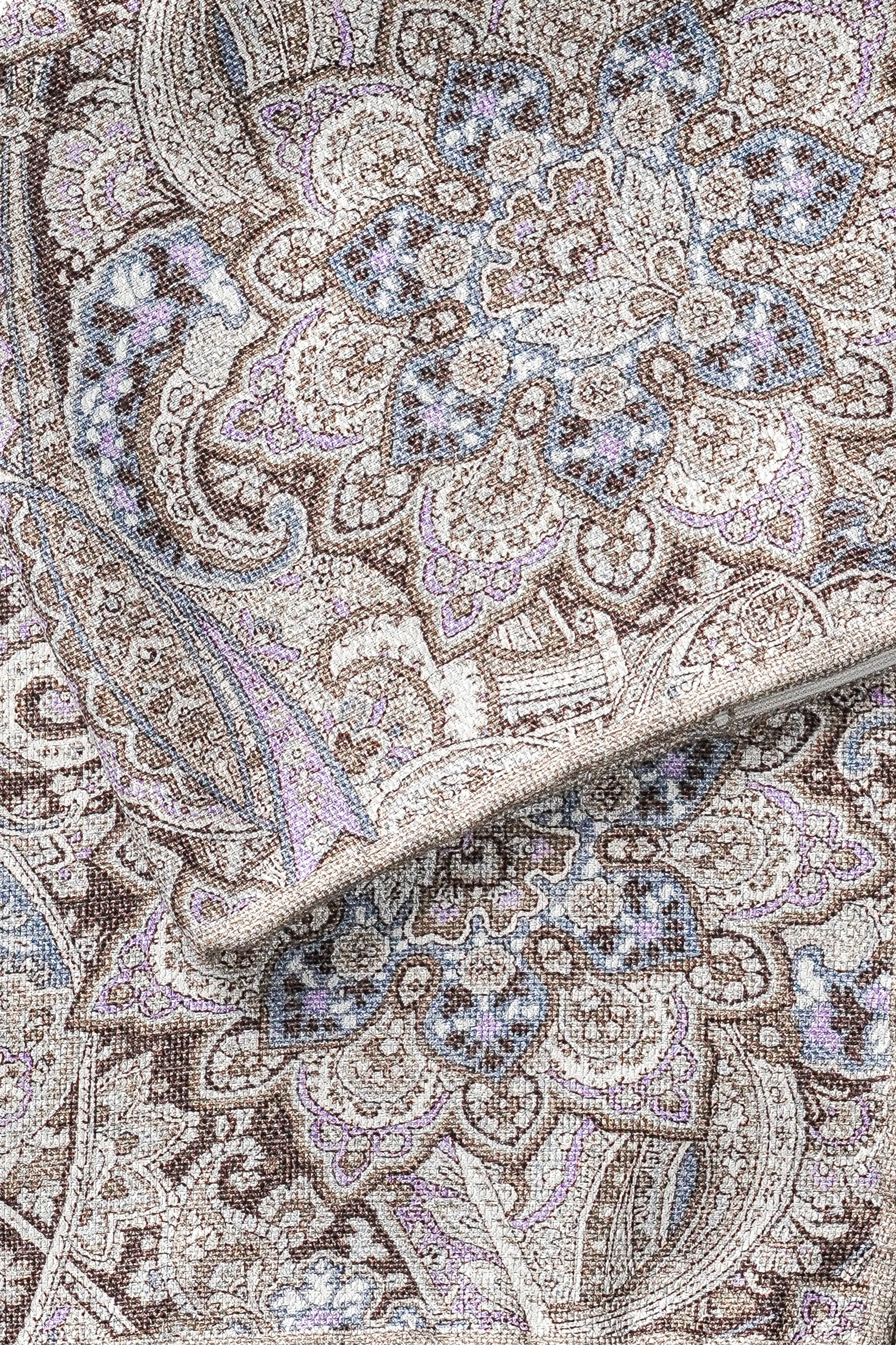 Alt view 2 Silk Paisley Pocket Square in Sand