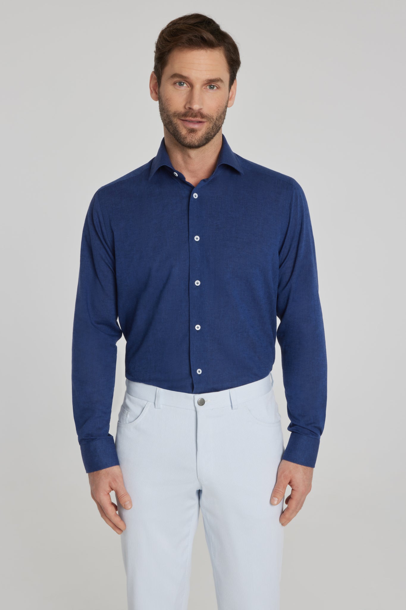 Alt view Linen and Cotton Shirt in Navy