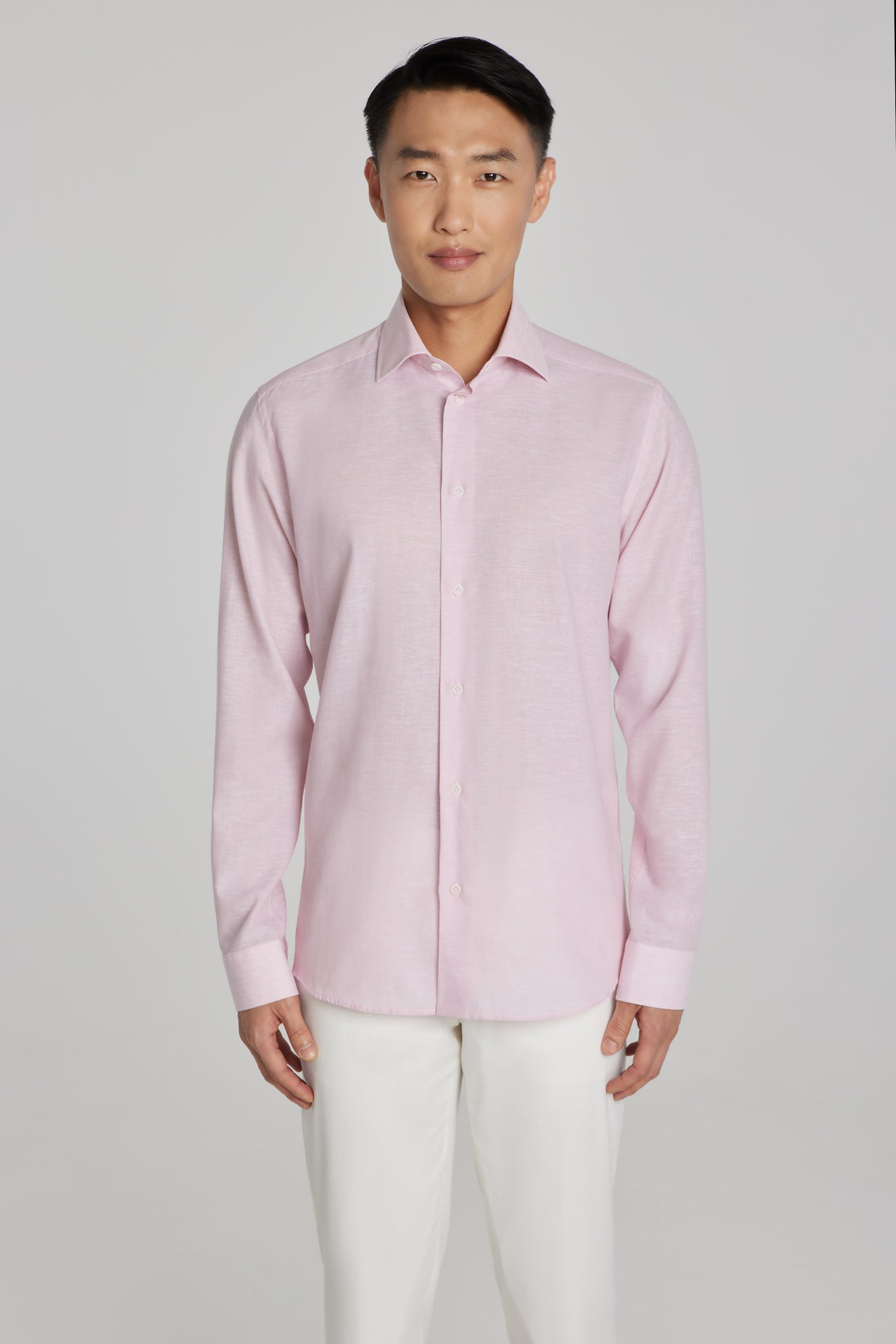 Alt view 2 Linen and Cotton Shirt in Pink