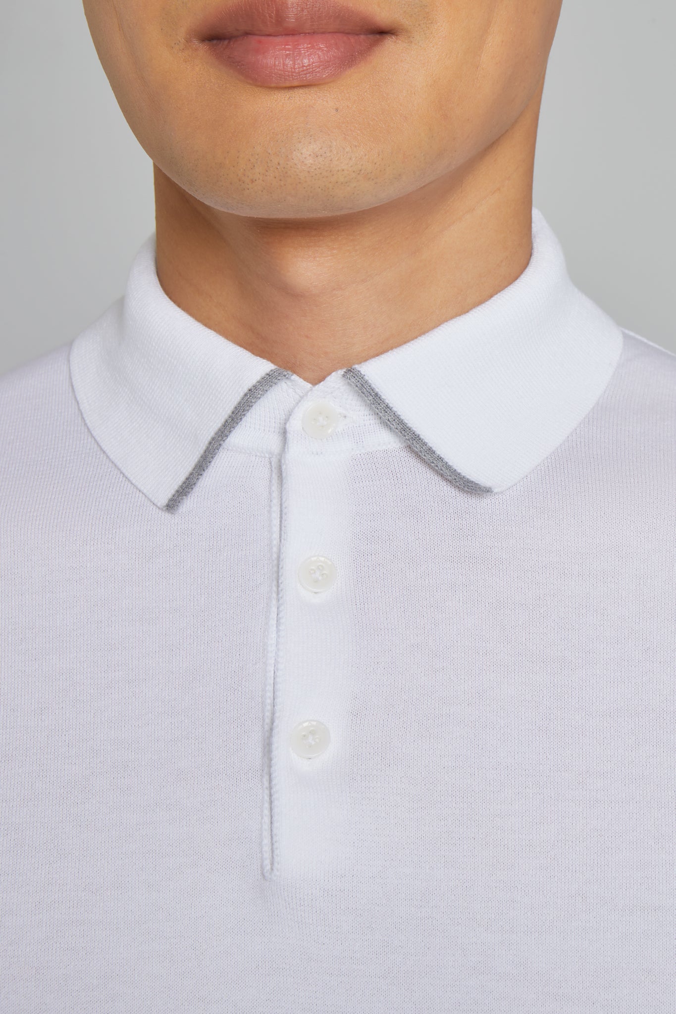 Alt view 2 Roslyn Cotton Knit Polo in White
