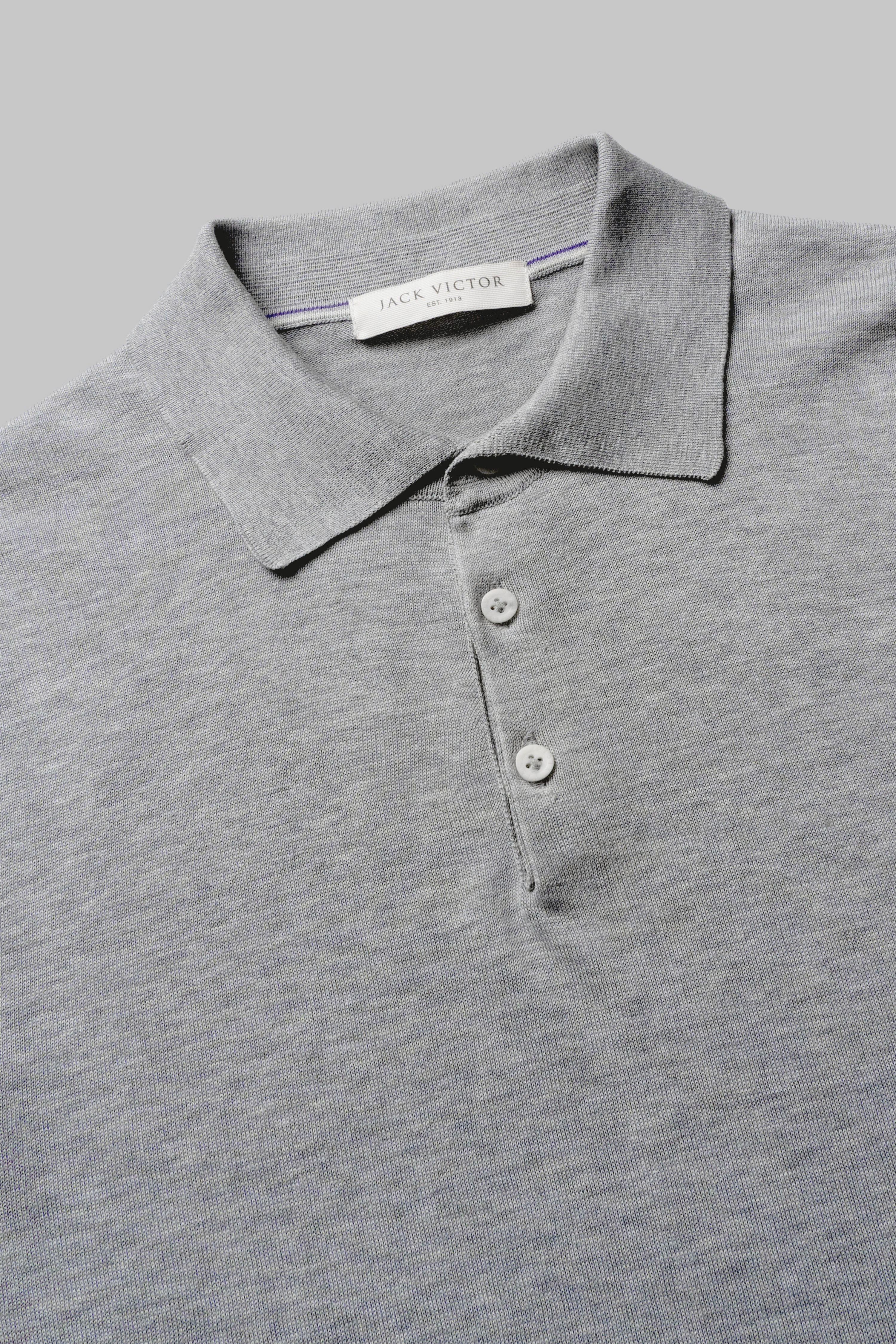 Alt view 1 SetiCo Cotton and Silk Knit Polo in Grey