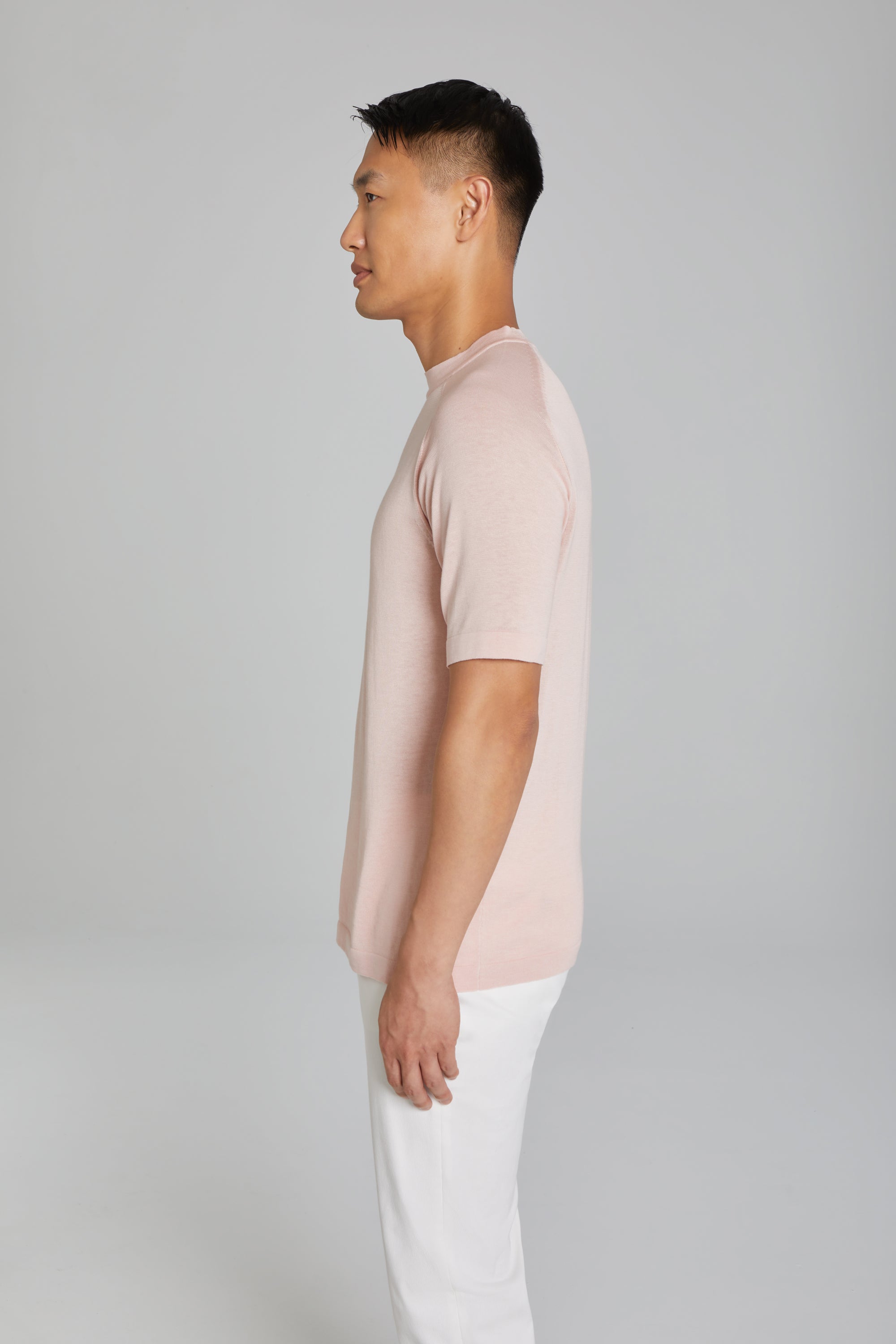 Alt view 3 SetiCo Cotton and Silk Knit Crew Neck in Pink