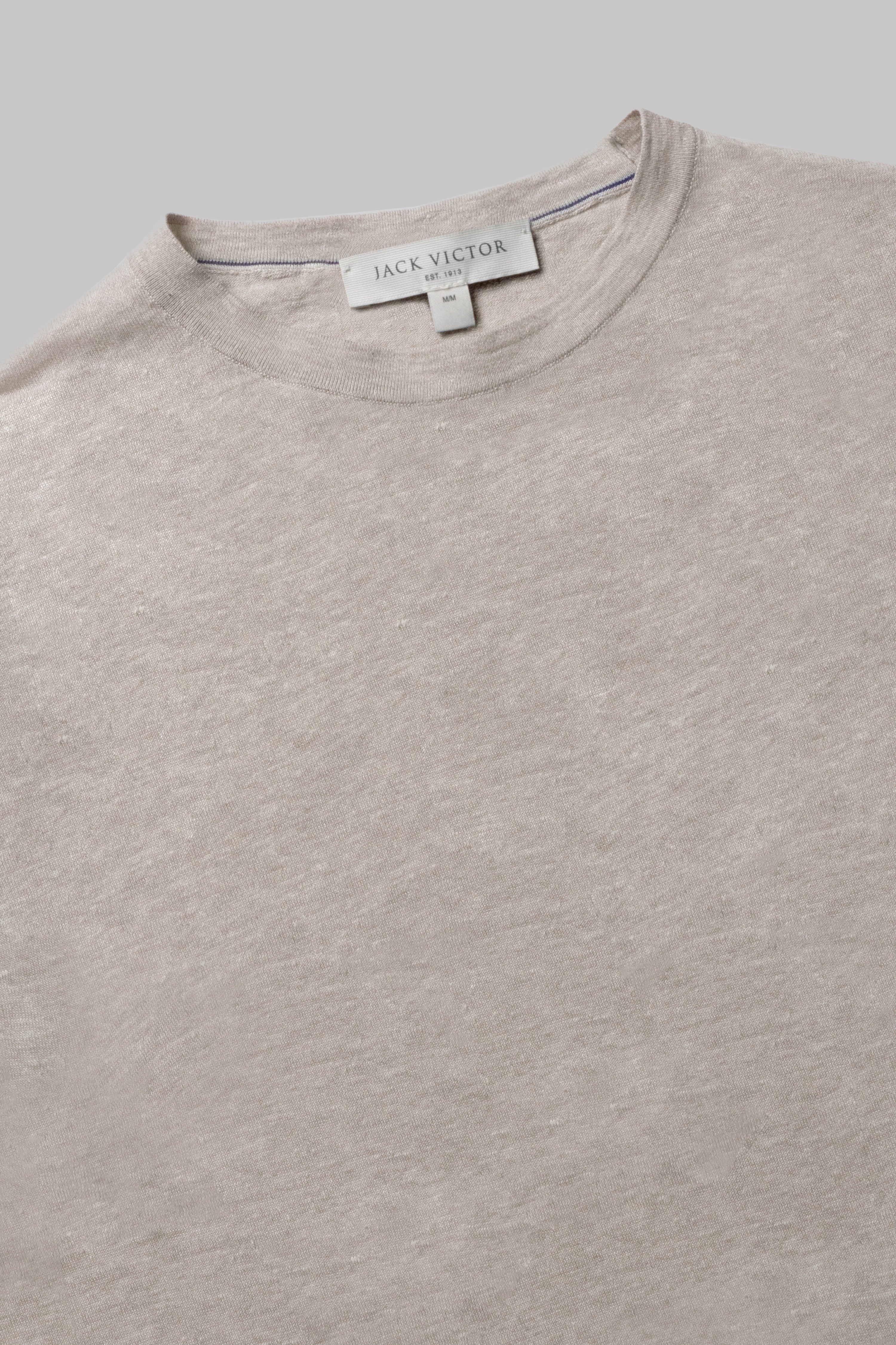 Alt view 1 Westmount Linen and Cotton Knit Crew Neck in Sand