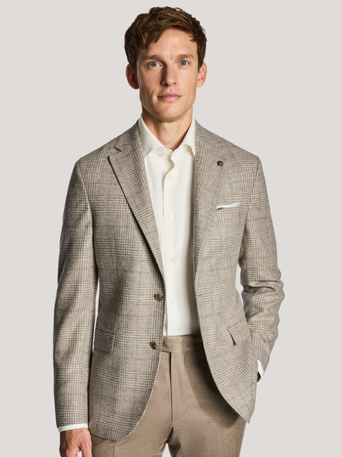 Midland Light Tan Tonal Plaid Blazer