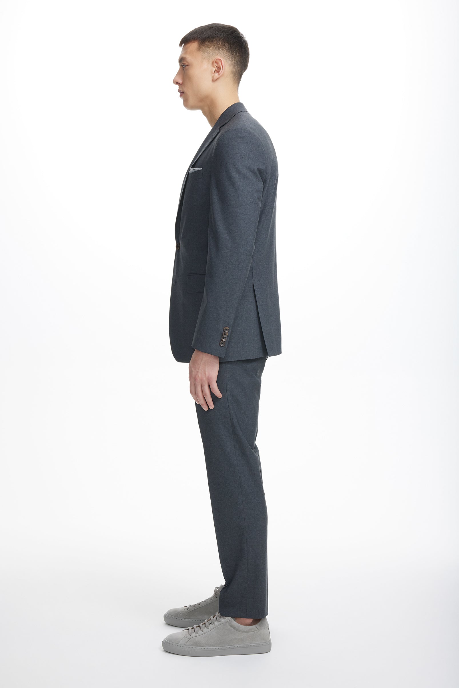 Charcoal Solid Dean Wool Stretch Suit