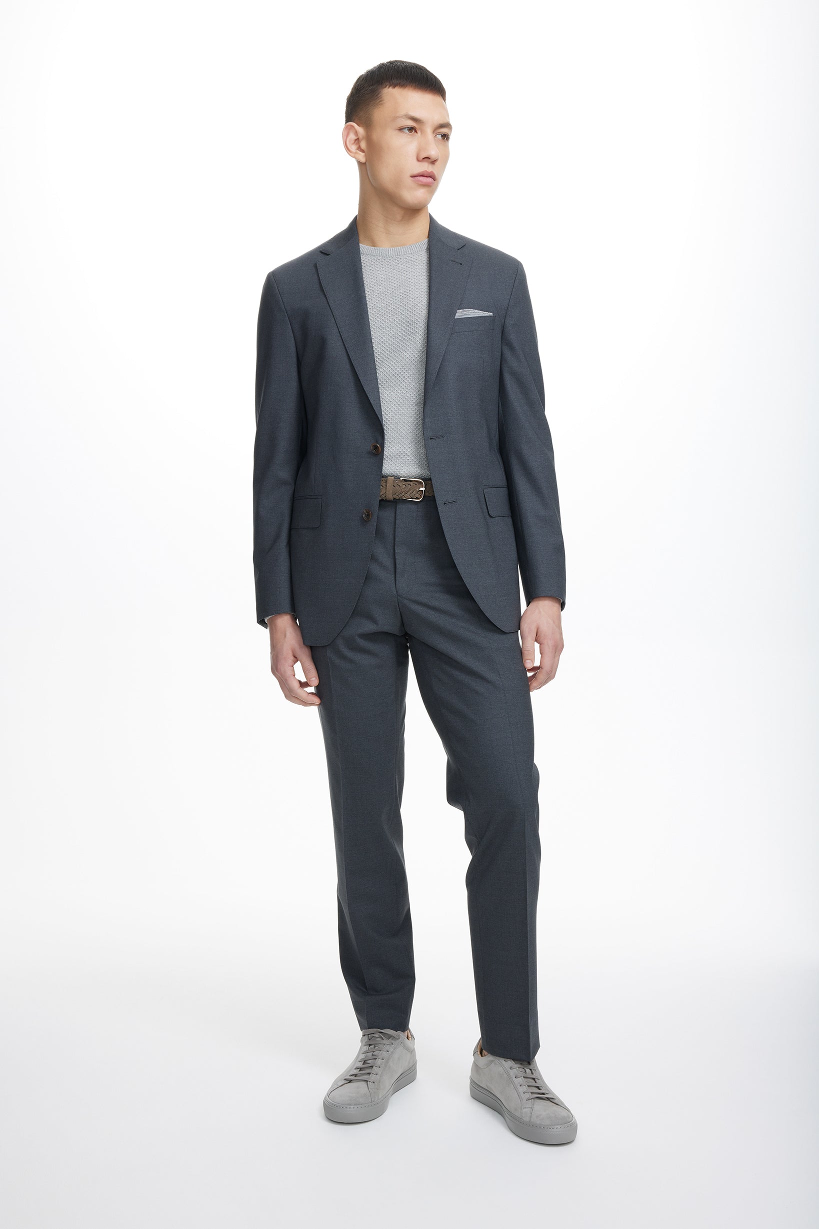 Alt view 3 Dean Solid Wool Stretch Suit in Charcoal