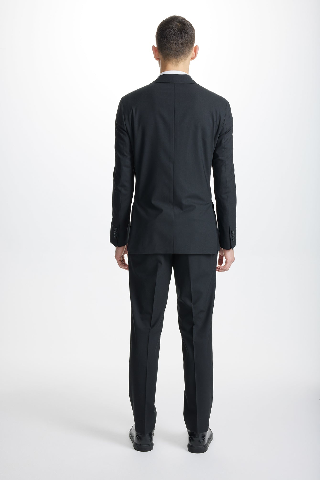 Black Solid Dean Wool Stretch Suit