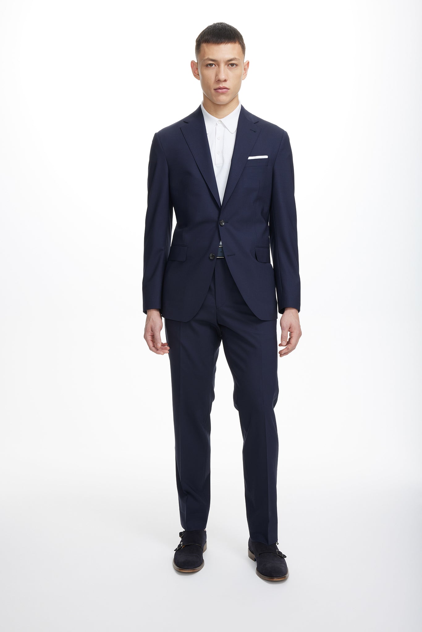 Navy Solid Dean Wool Stretch Suit