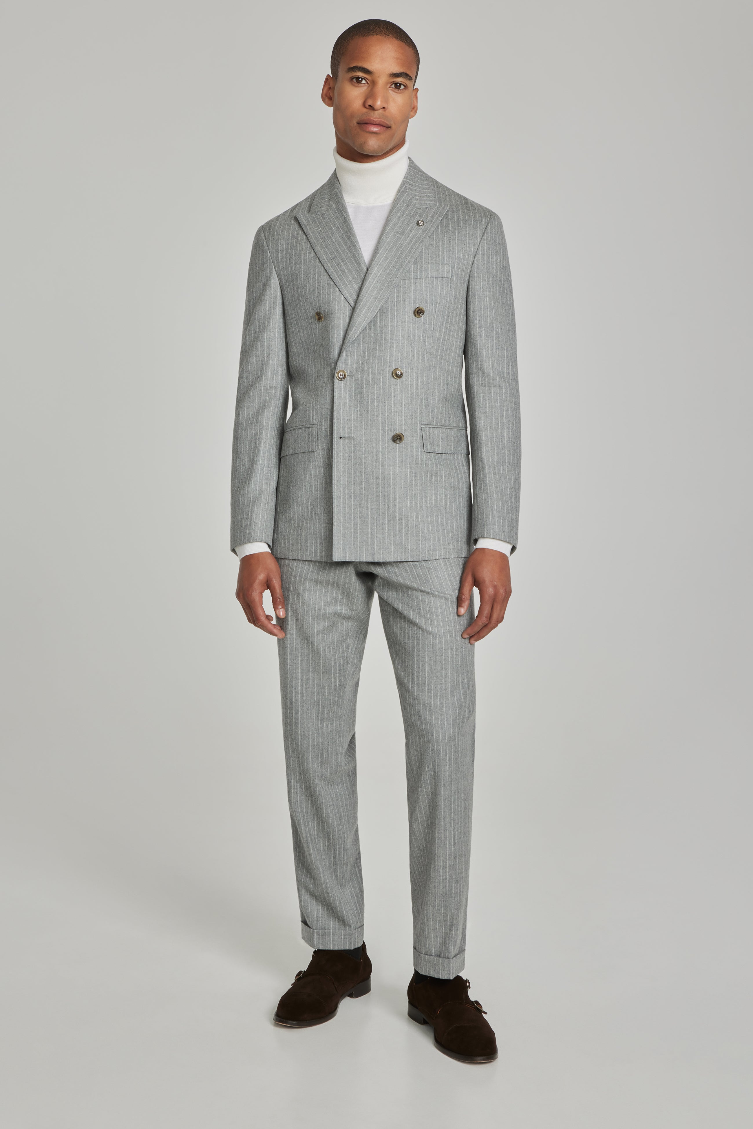 Martin Light Grey Pinstripe Super 120's Wool Suit