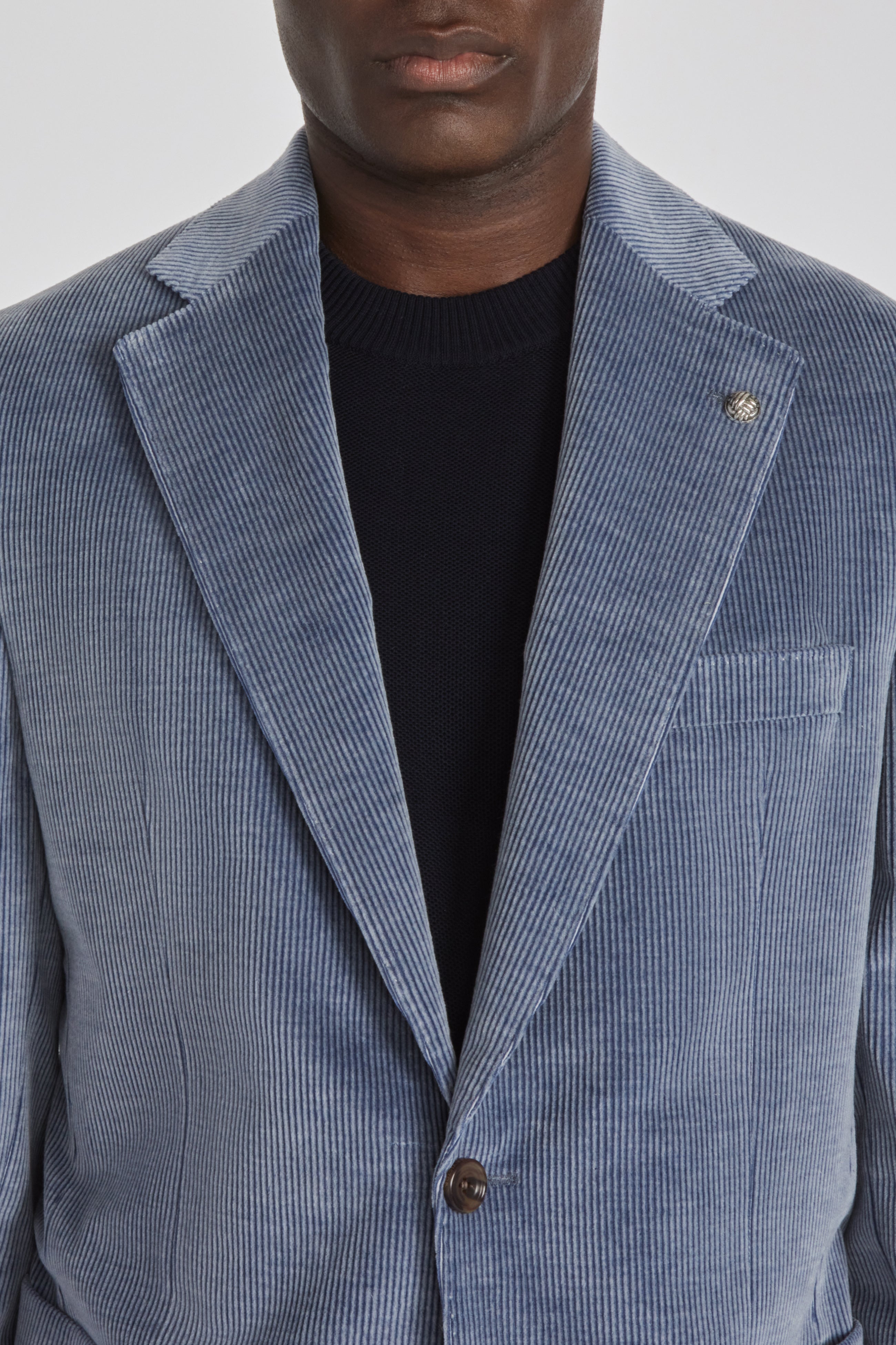 Myles Blue Corduroy Cotton, Cashmere Stretch Suit