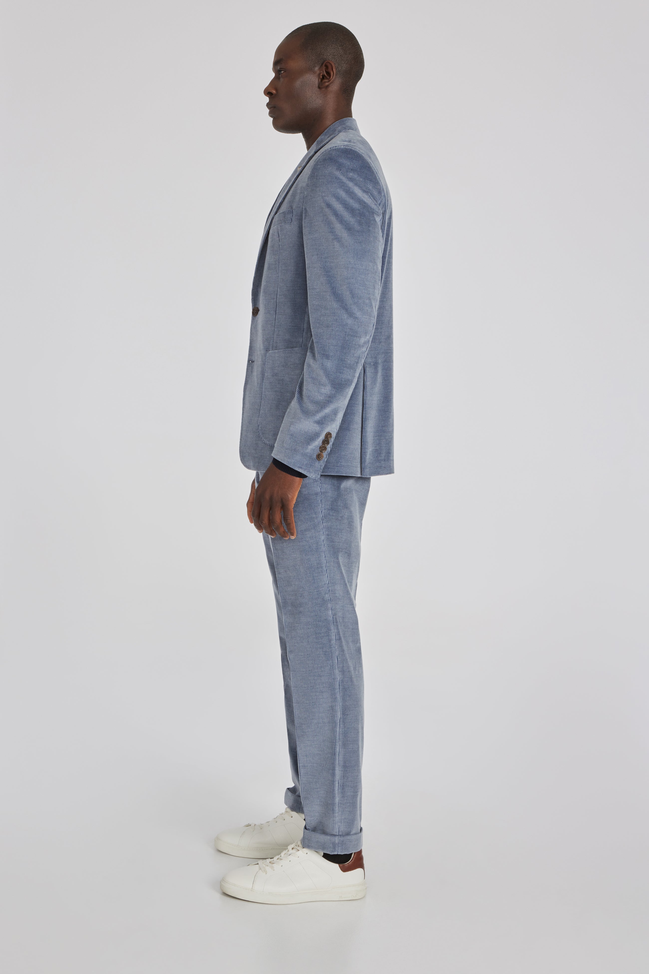 Myles Blue Corduroy Cotton, Cashmere Stretch Suit