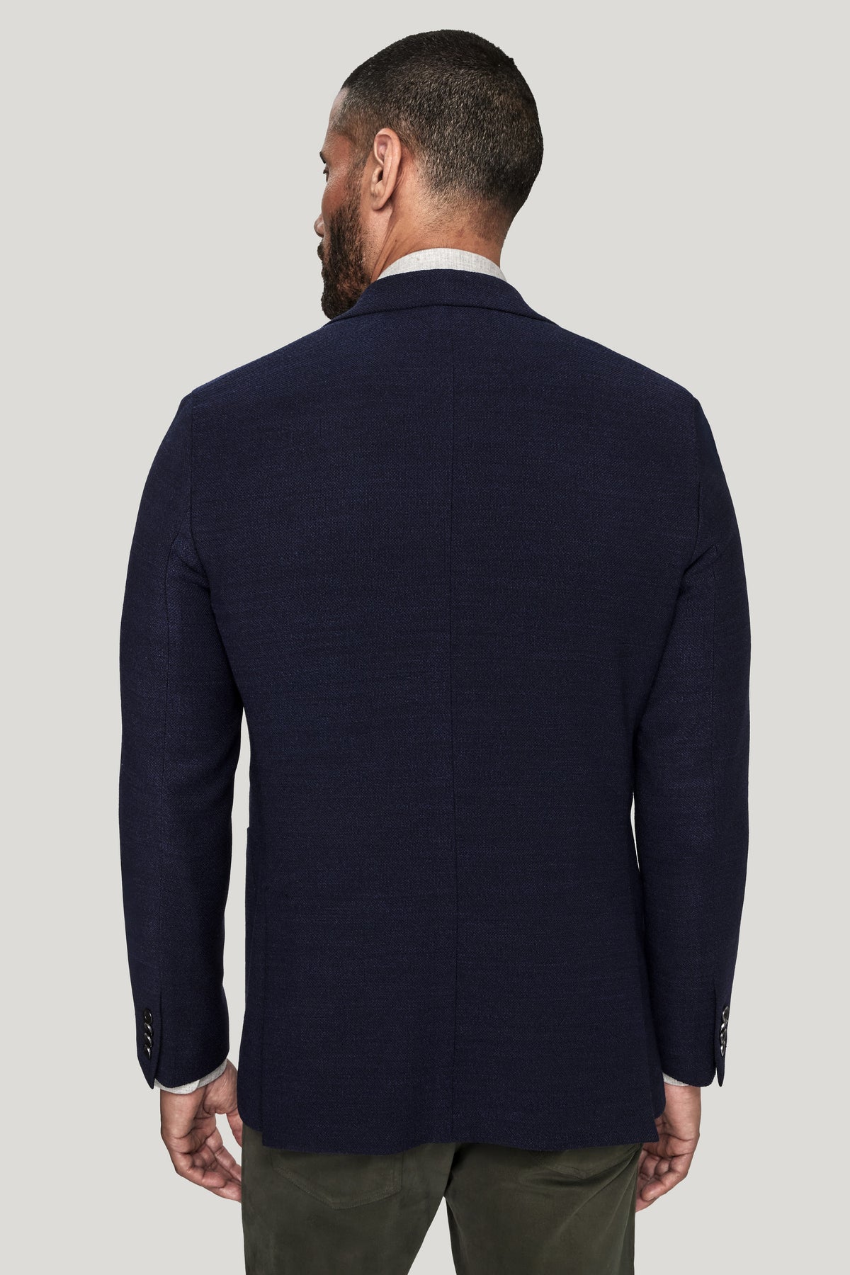 Jack Victor Men's Hampton Navy Solid Wool and Lycra Blazer