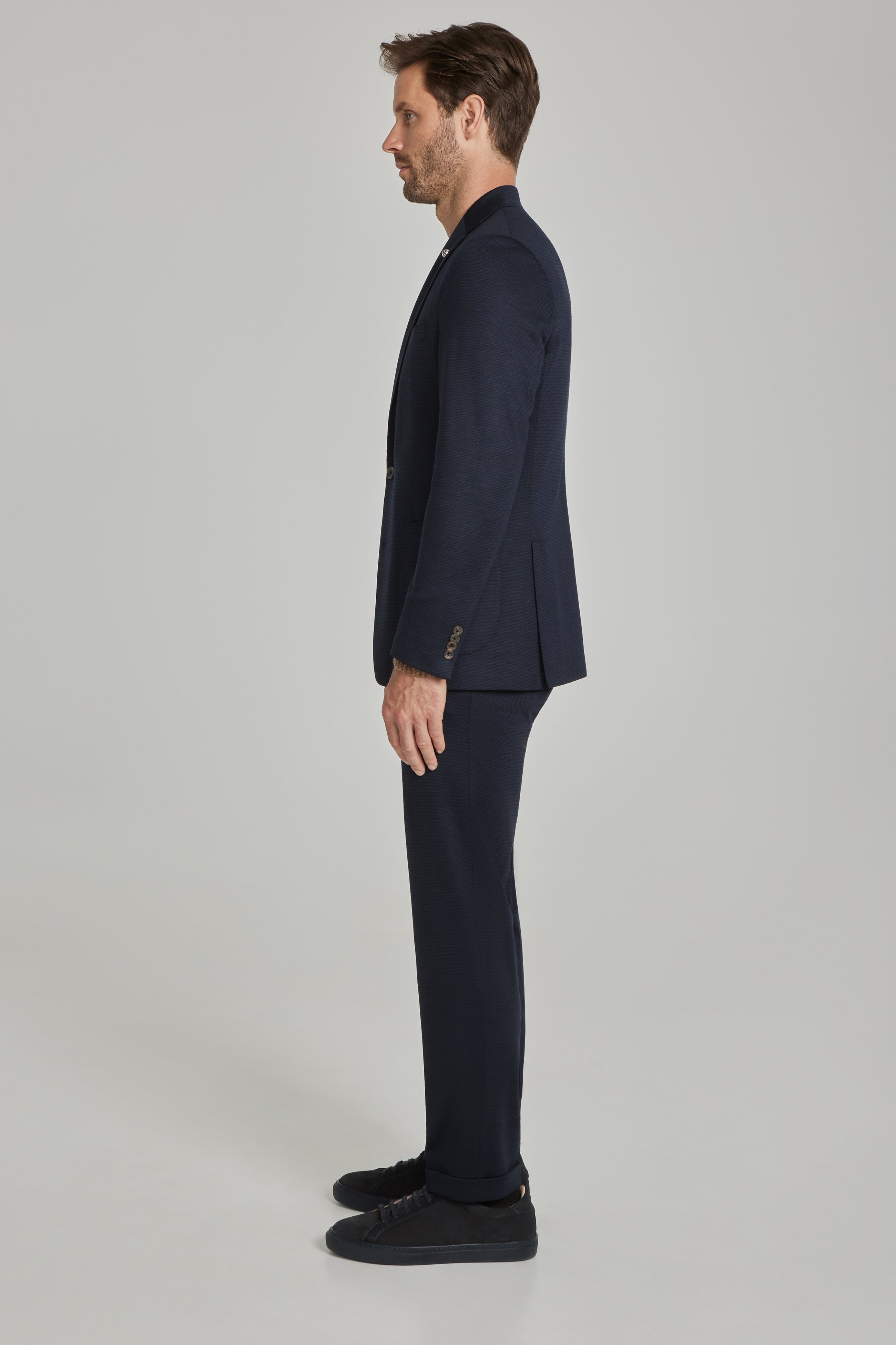 Hartford Navy Neat Wool Stretch Suit