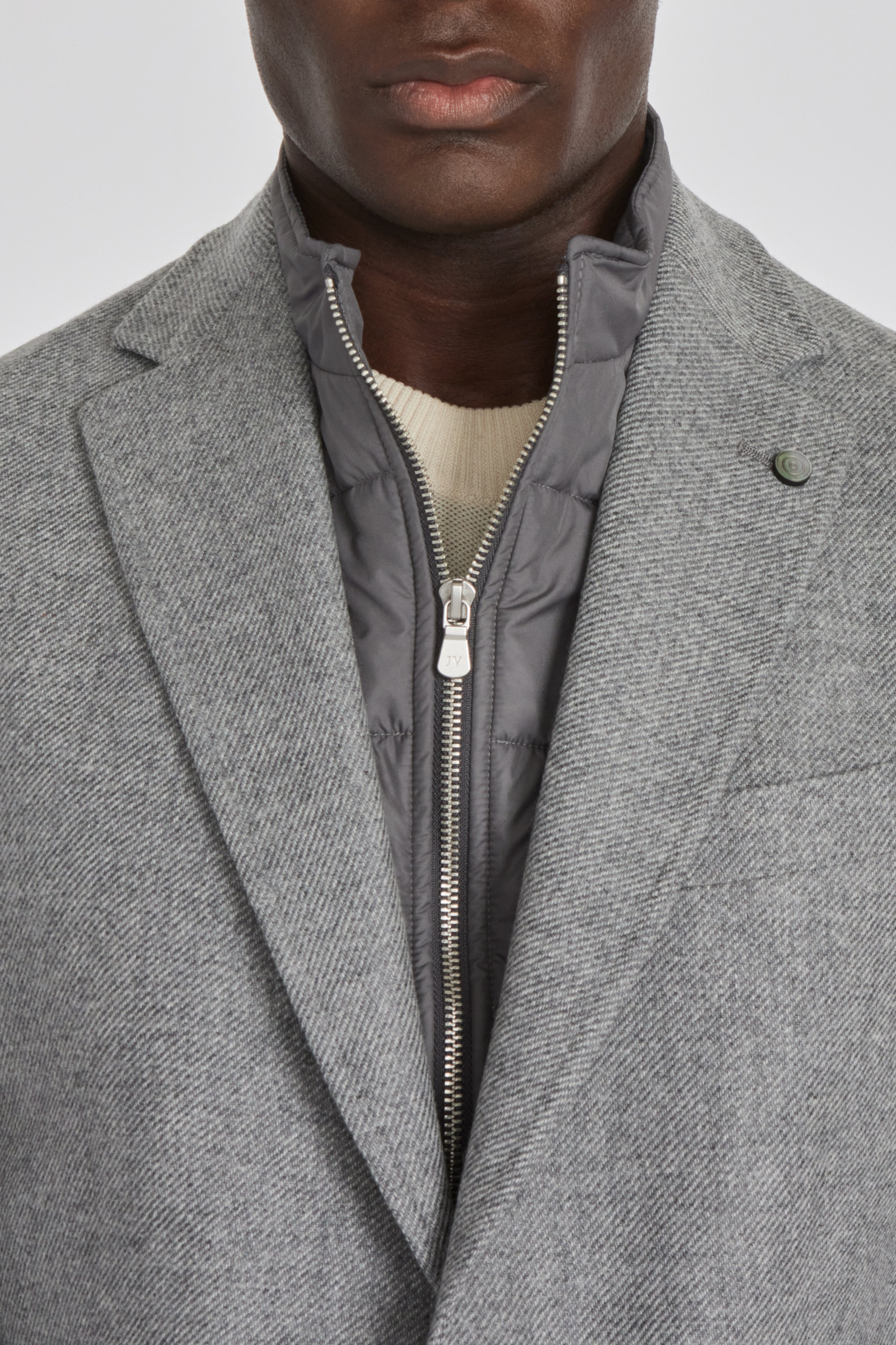 Brice Light Grey Hybrid Wool and Cashmere Blazer