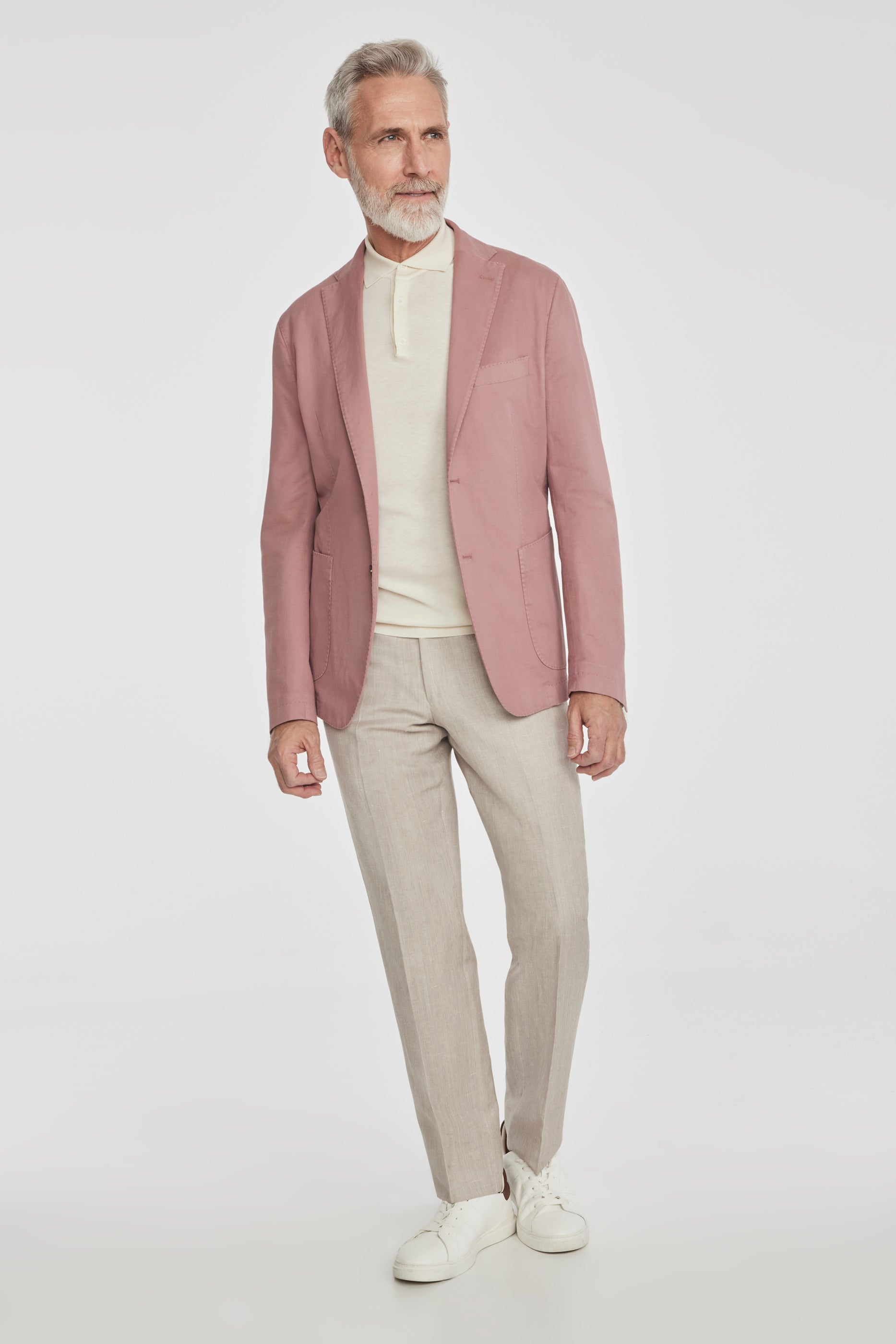 Alt view 2 Eaton Cotton and Linen Blazer in Coral Rose