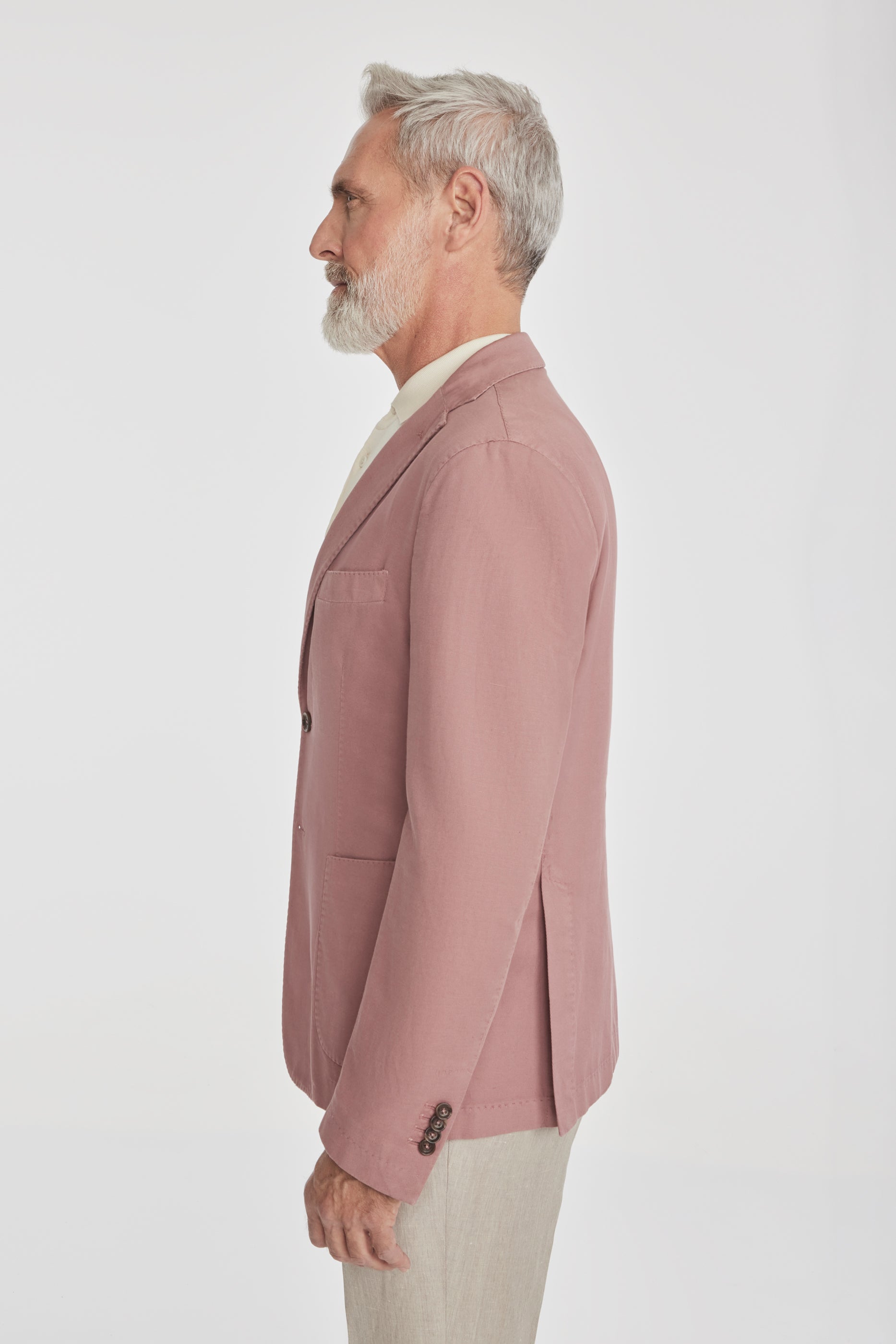 Alt view 3 Eaton Cotton and Linen Blazer in Coral Rose