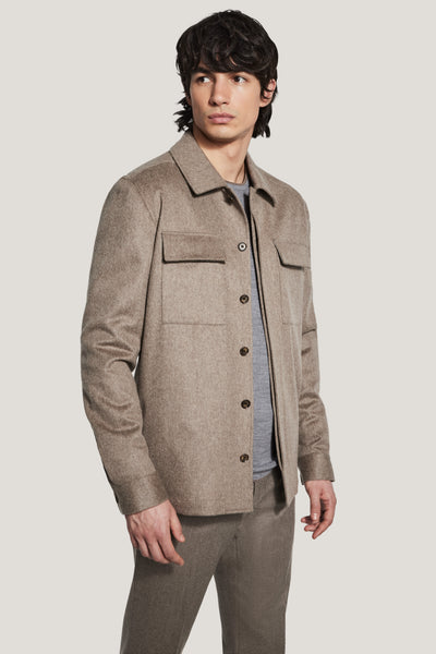 Sand Shirt Jacket - Pure Cashmere | Jack Victor