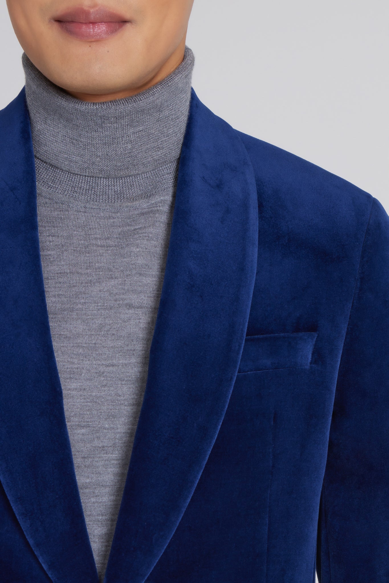 Blue Velvet Edison Shawl Collar Dinner Jacket