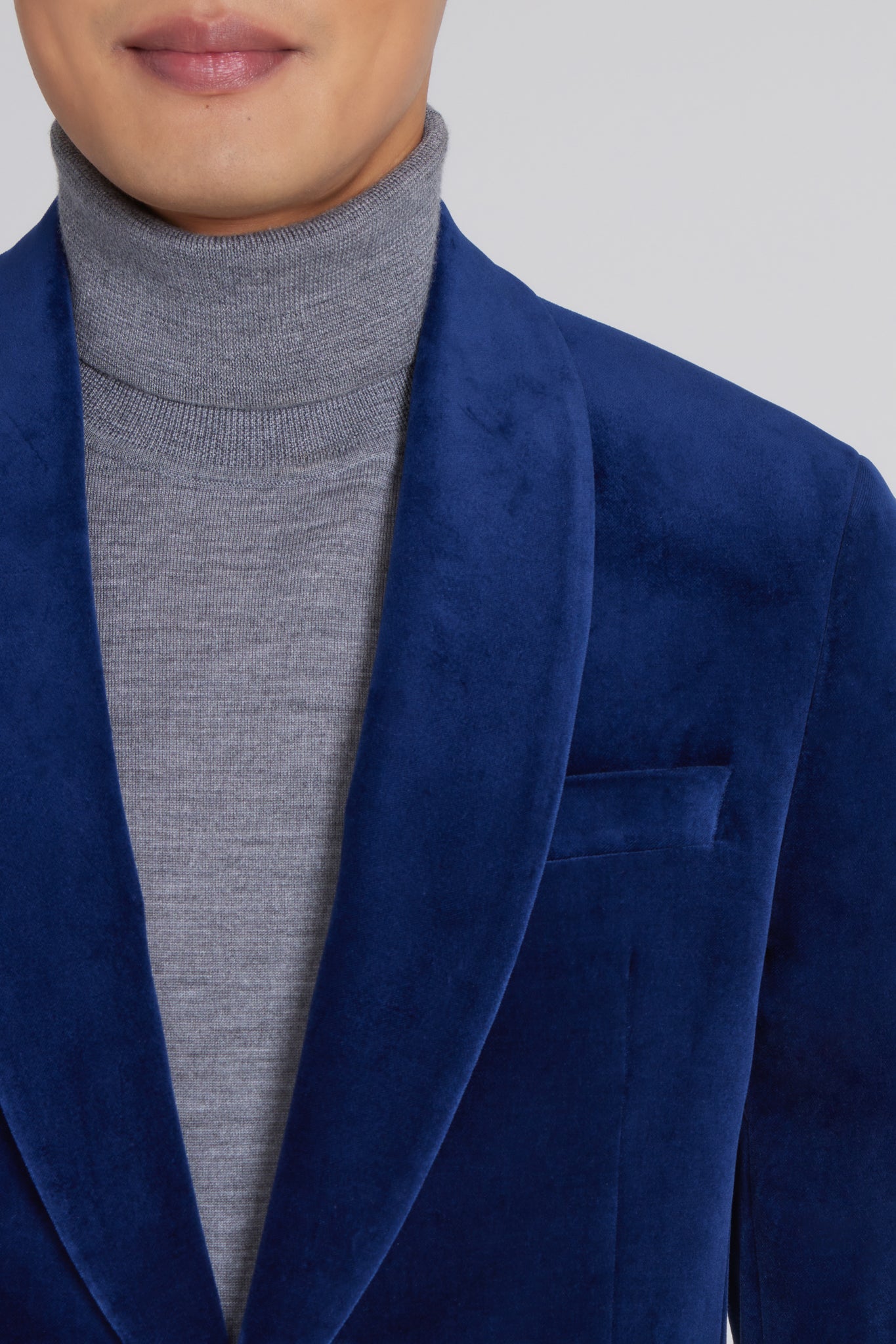 Alt view 2 Edison Velvet Shawl Collar Dinner Jacket in Blue