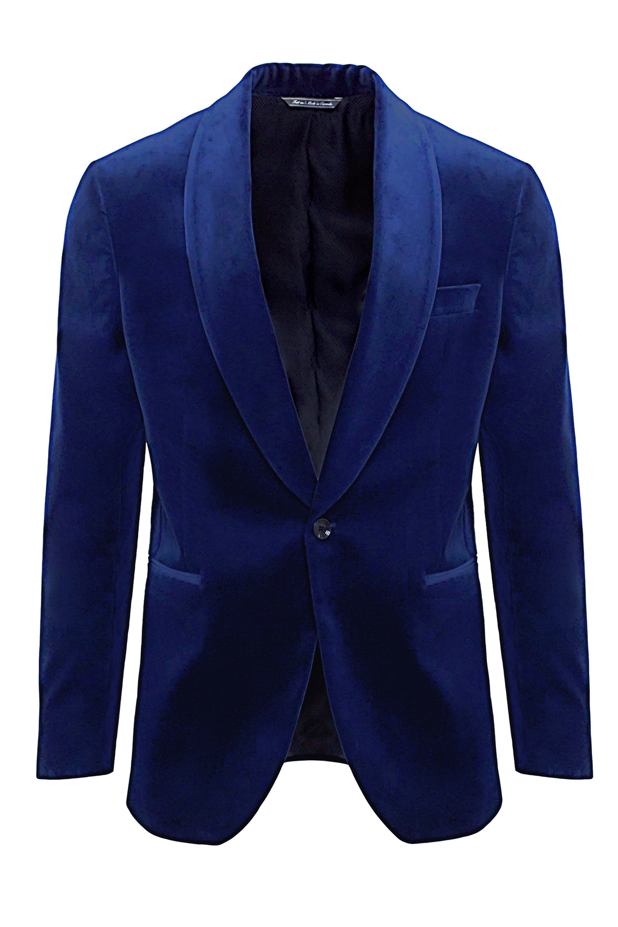 Blue Velvet Edison Shawl Collar Dinner Jacket