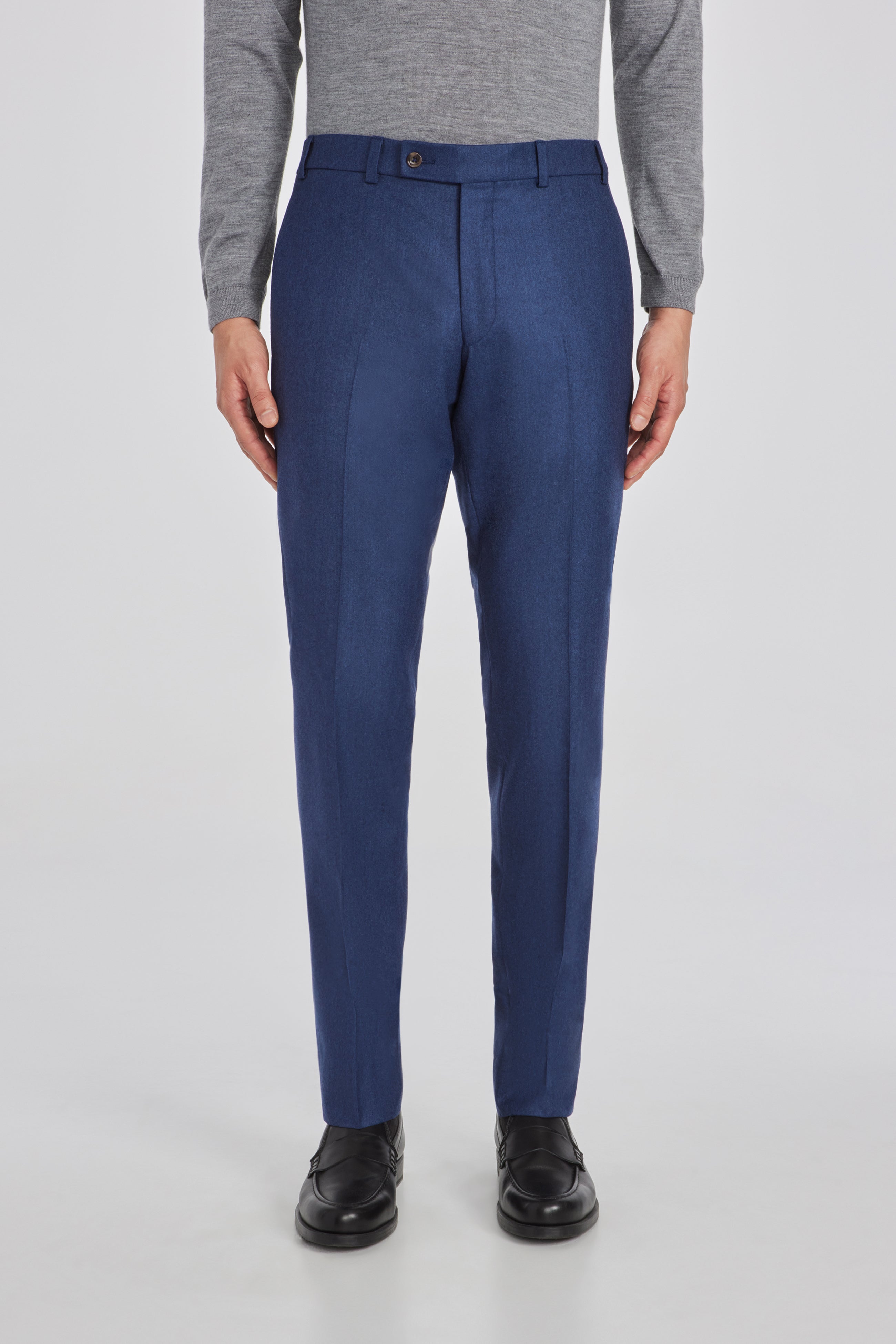 Pablo Royal Blue Wool and Cashmere Flannel Trouser
