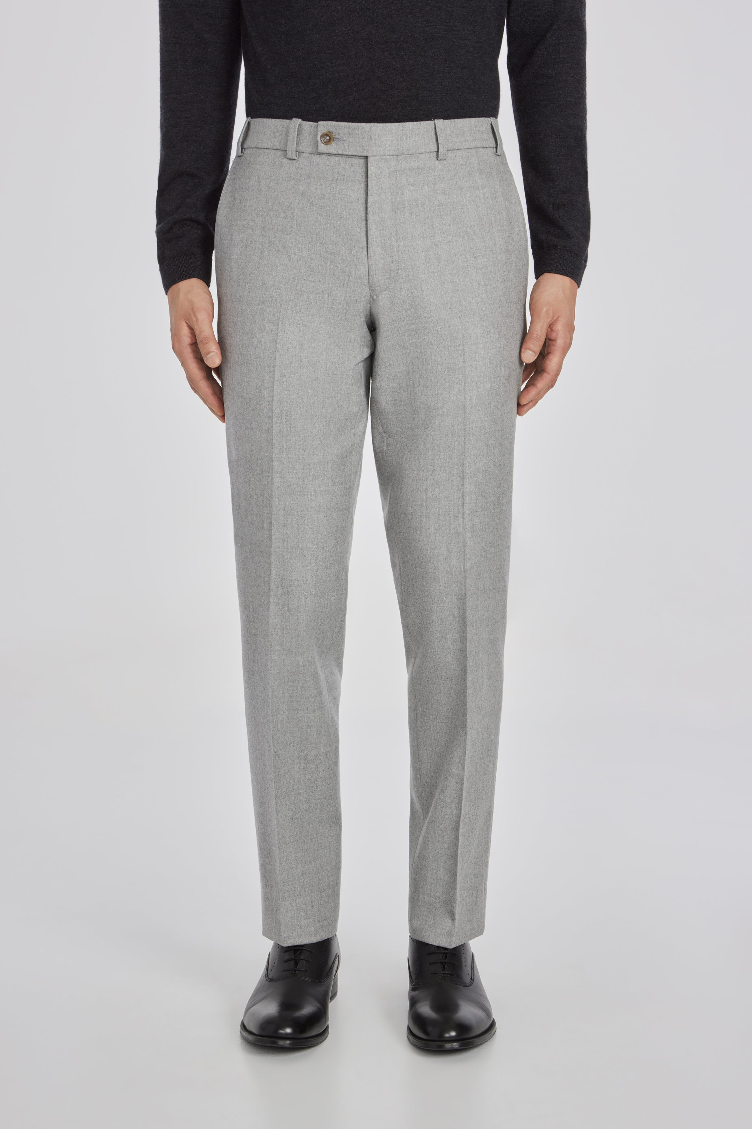 Alt view Pablo Wool and Cashmere Flannel Trouser in Light Grey