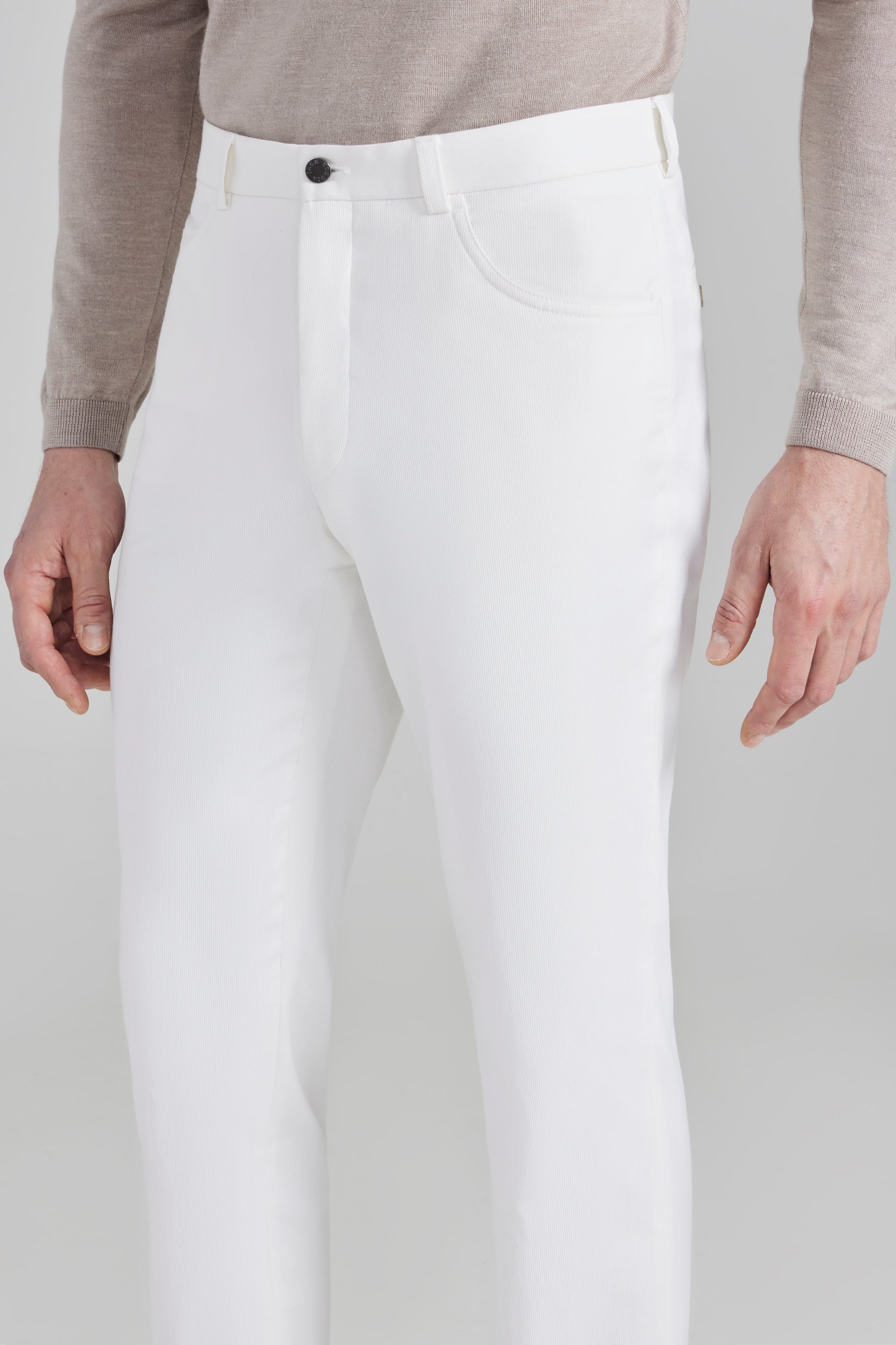 Alt view 1 Pinfeather Sage 5-Pocket Stretch Cotton Pant in White