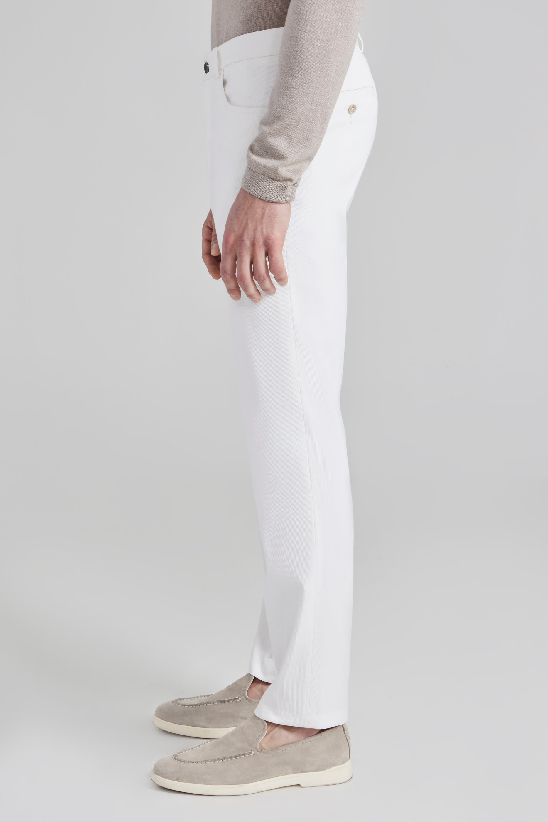 Alt view 3 Pinfeather Sage 5-Pocket Stretch Cotton Pant in White